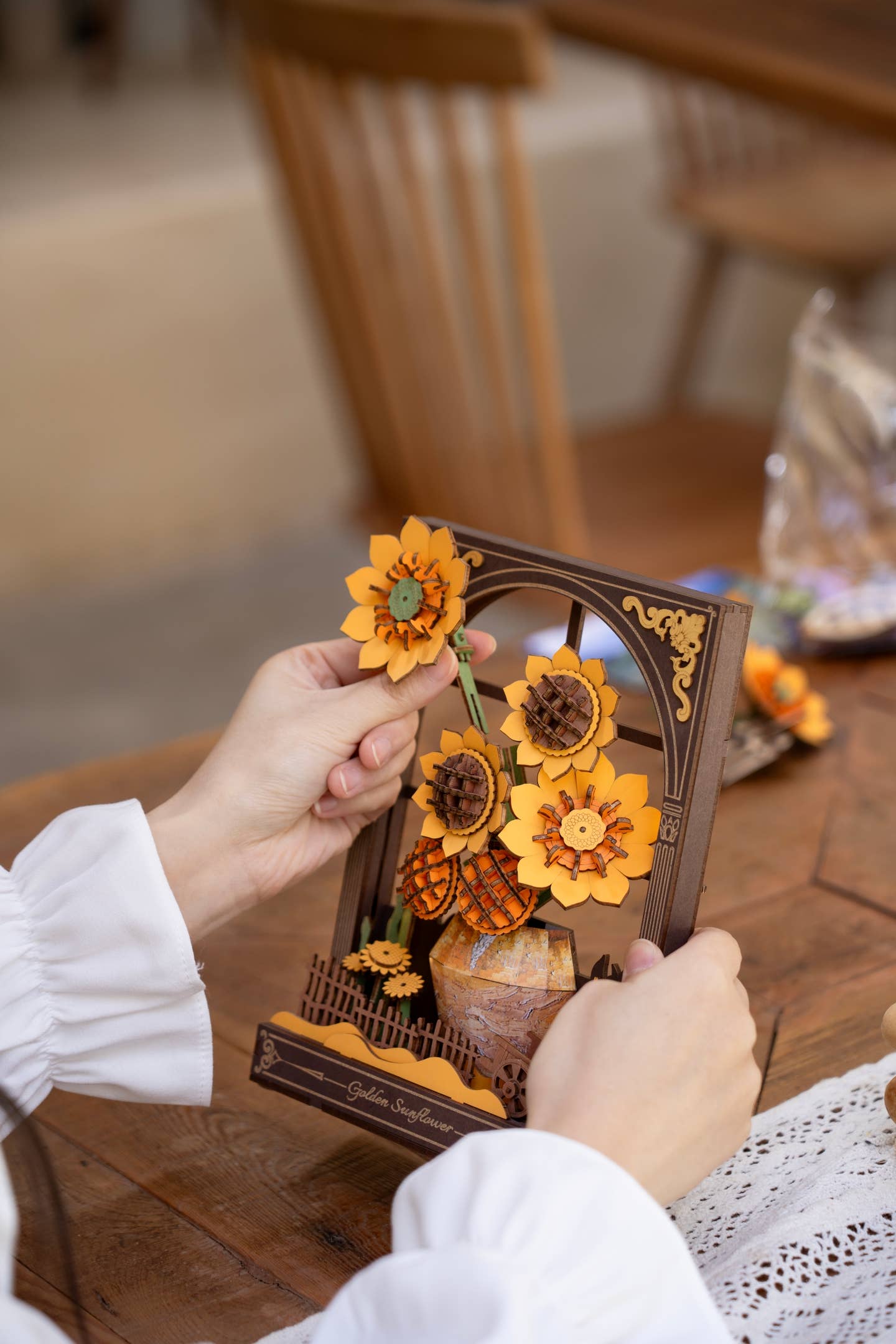 3D Wooden Puzzle: Golden Sunflower - Out of the Blue