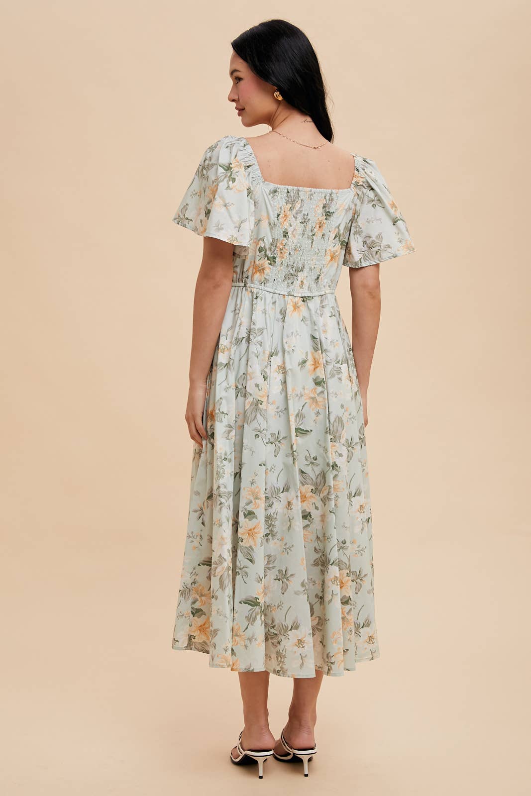 FLORAL SWEETHEART MIDI DRESS - Out of the Blue