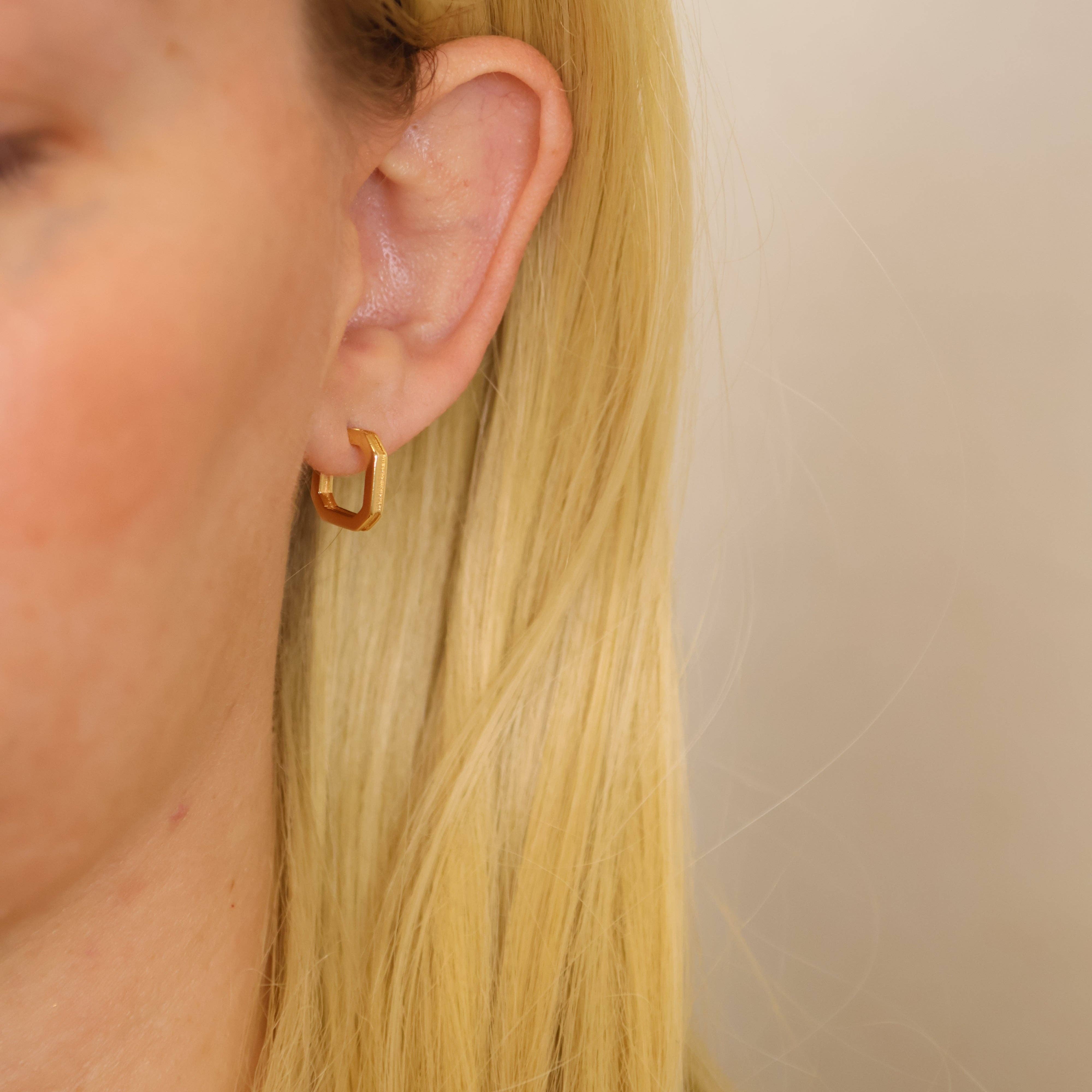 Square C-Hoop Earrings
