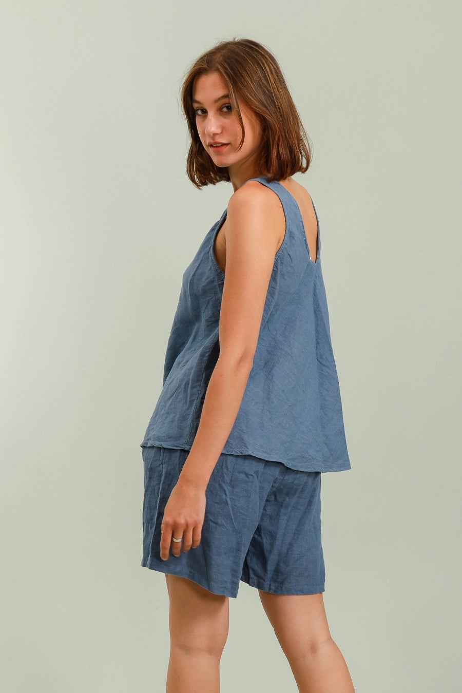 Brie Linen Shorts - Out of the Blue