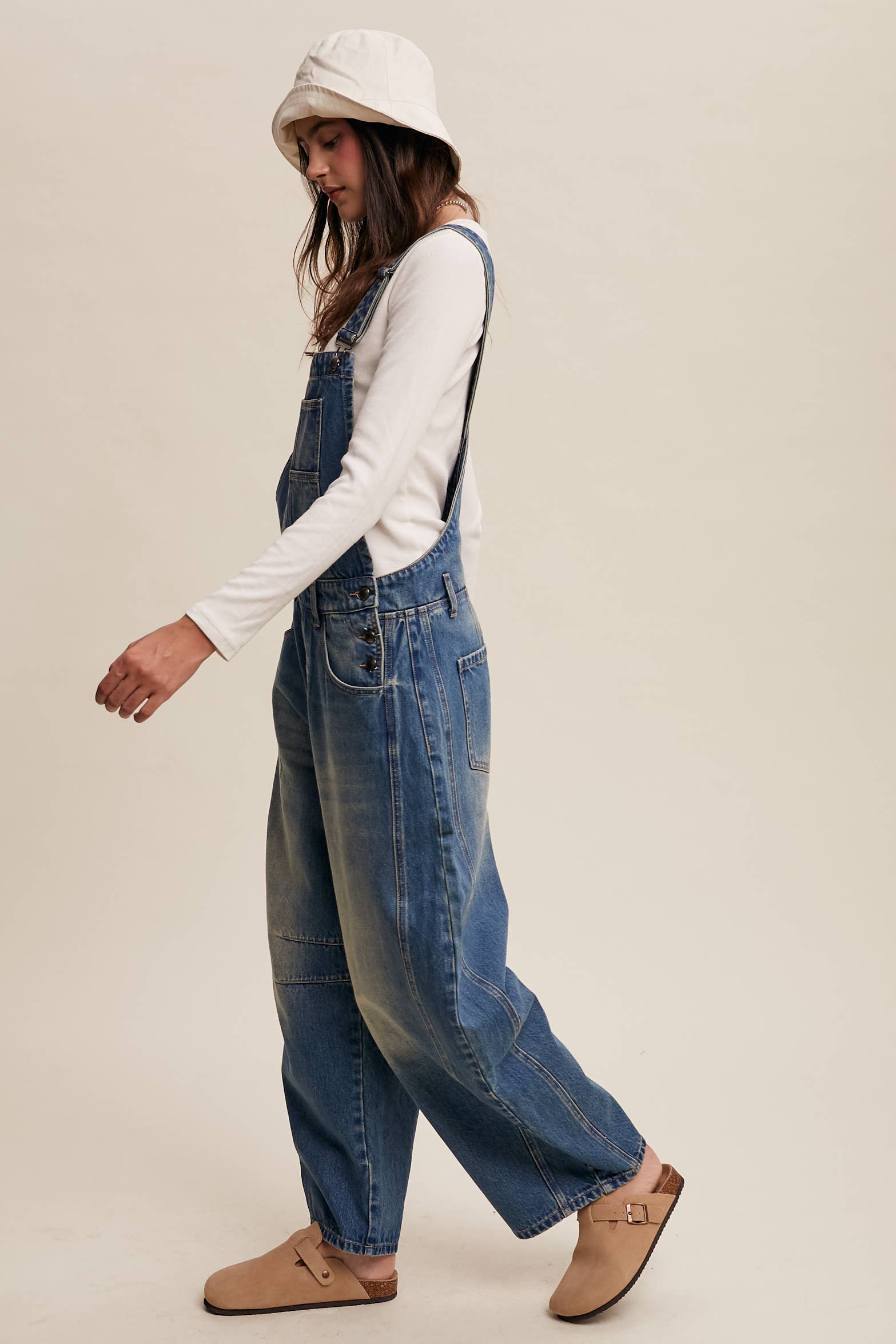 Barrel Jean Denim Overall - Out of the Blue
