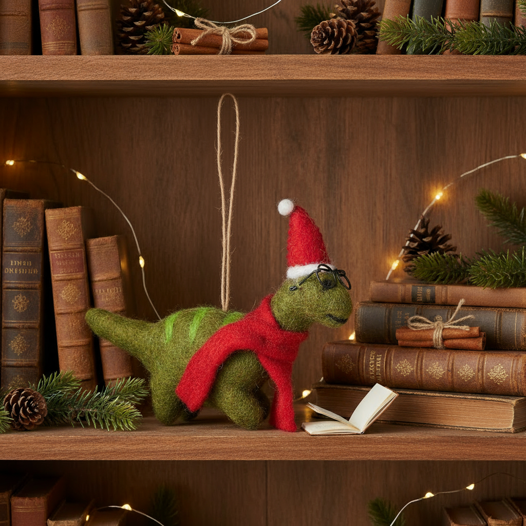Felt Christmas Dinosaur