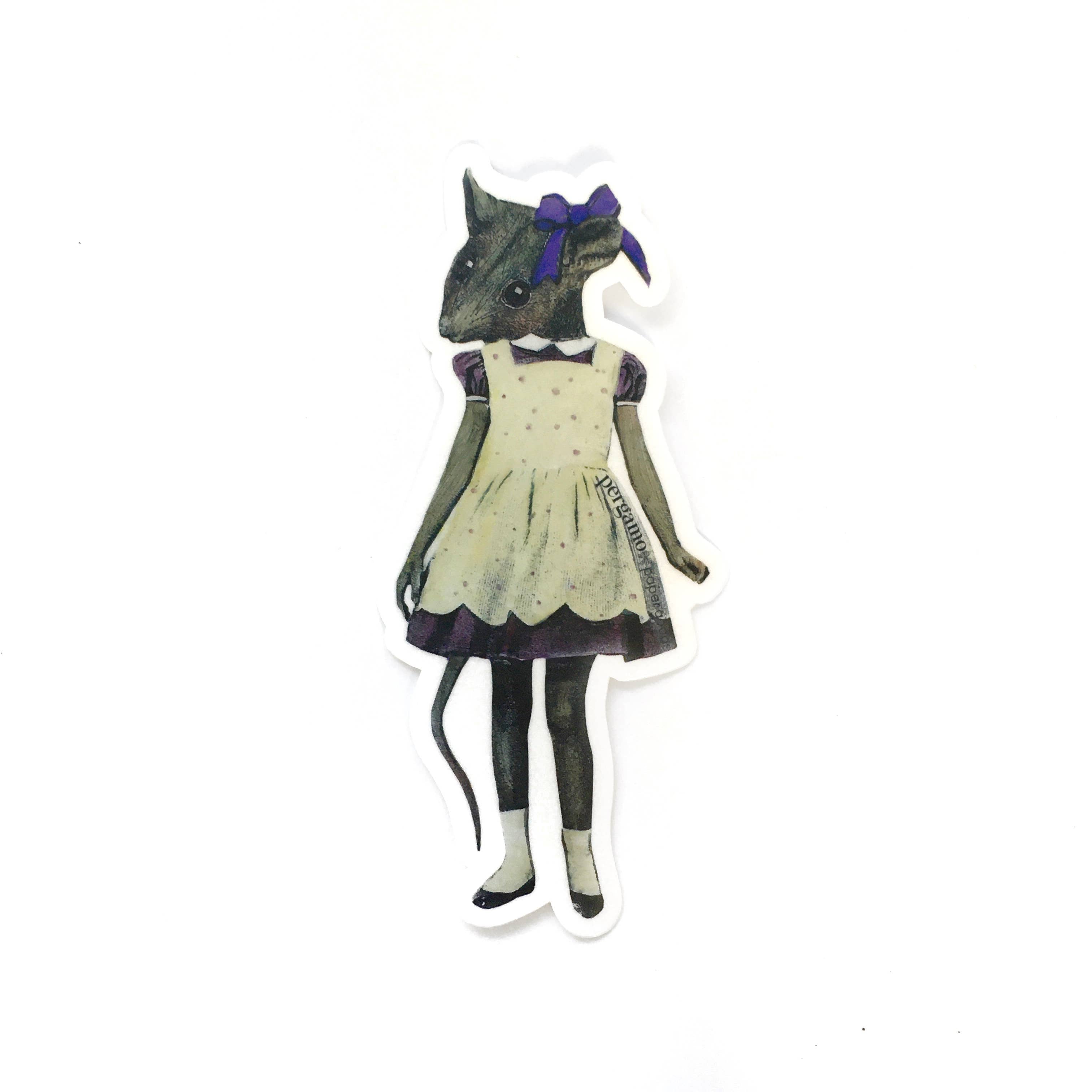 Rodent Girl Illustrated Animal Vinyl Sticker - Out of the Blue