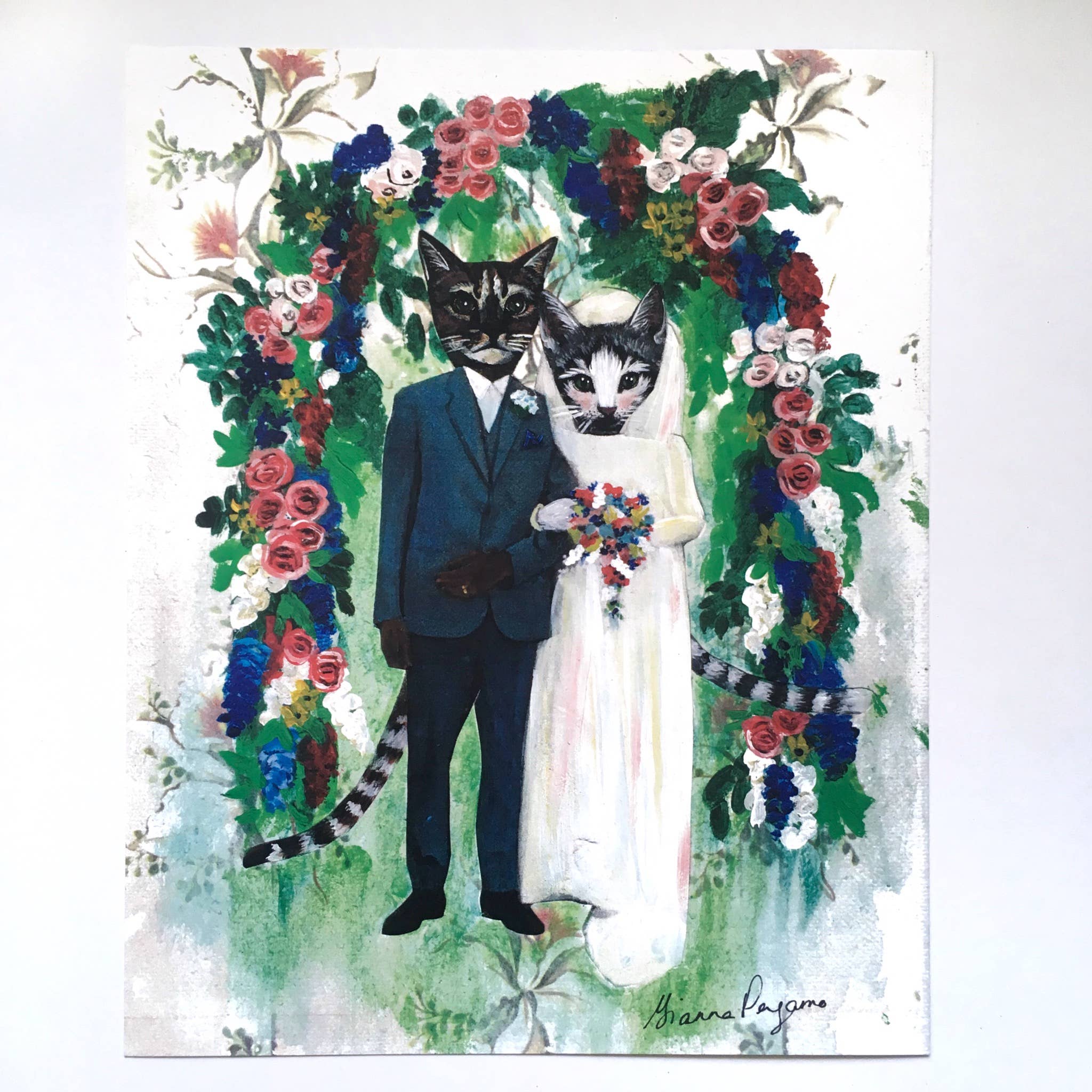 Wedding Cats 8X10 Art Print: 8 X 10" / Unsigned - Out of the Blue
