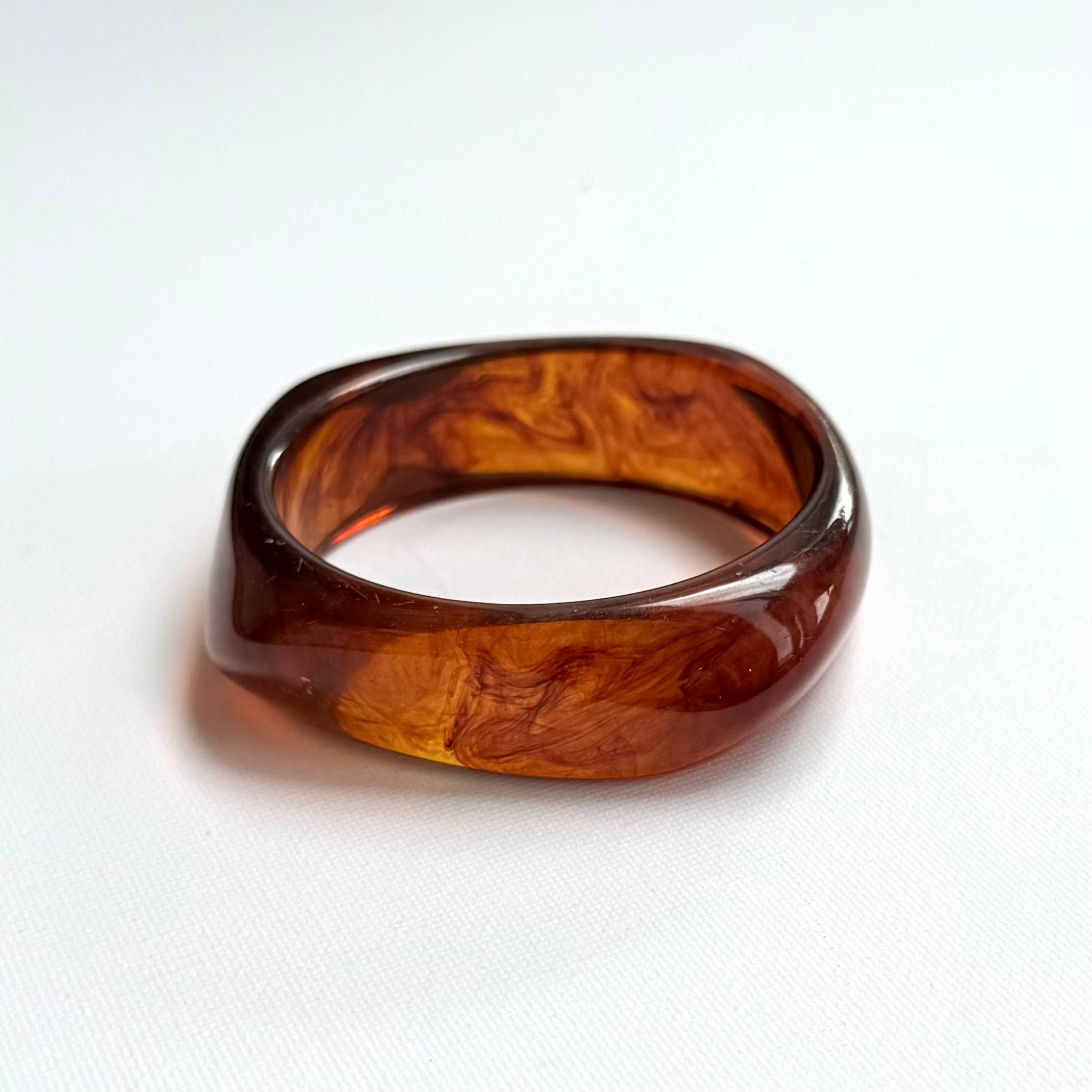 Swirl Acrylic Bangle Jewellery Amber Flame - Out of the Blue