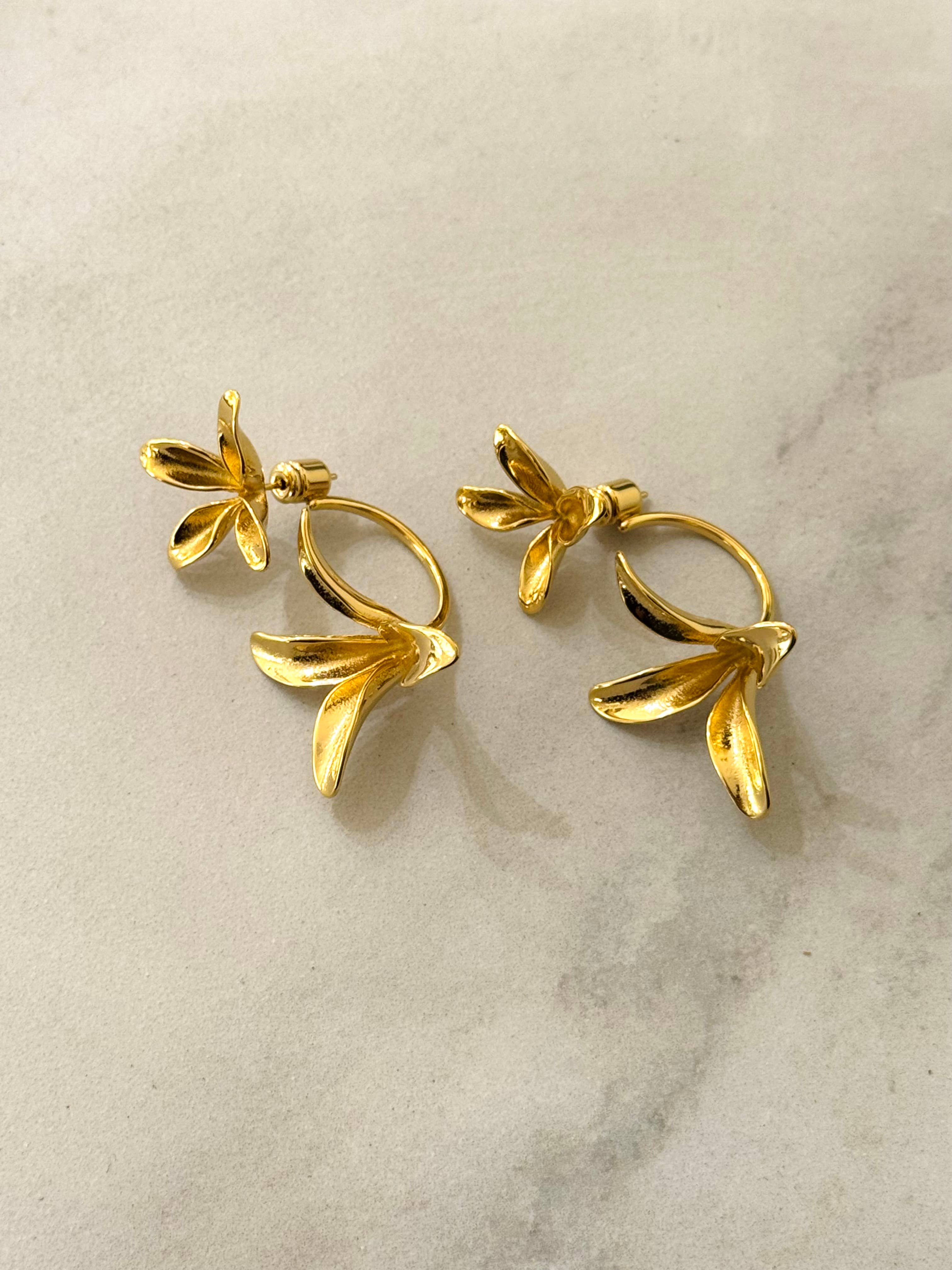 Lis Stainless Steel Floral Earrings - Out of the Blue