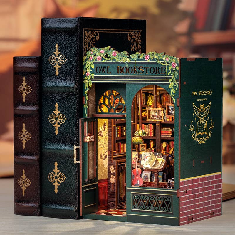 DIY Book Nook Kit: Owl Bookstore - Out of the Blue
