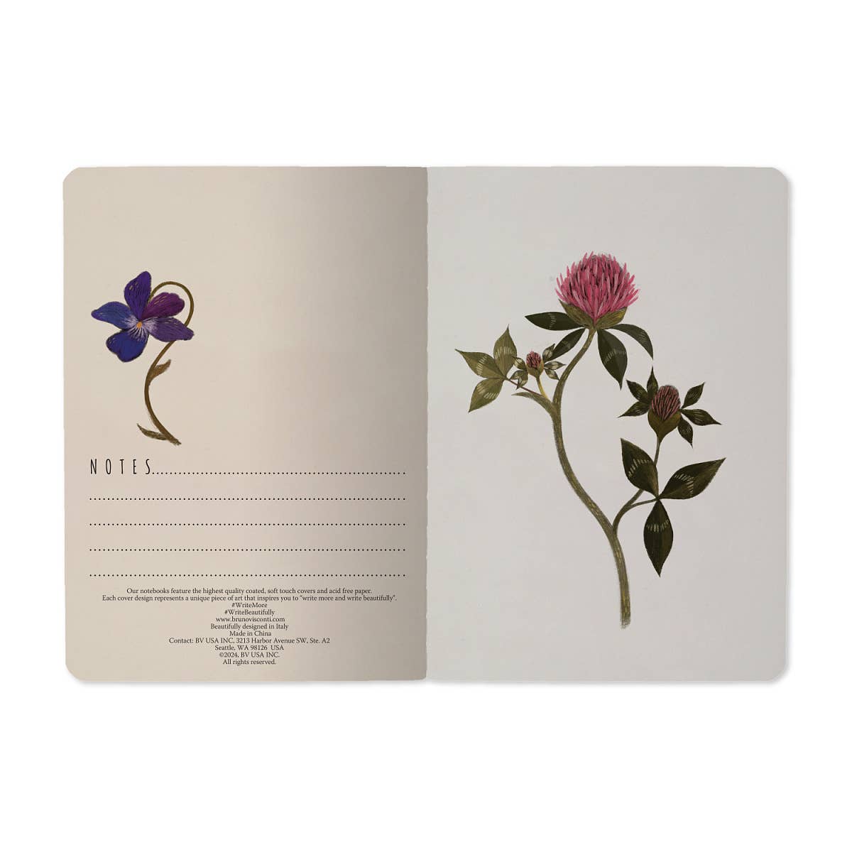 A6 Passport Notebook -  Symmetrical Flora - Out of the Blue