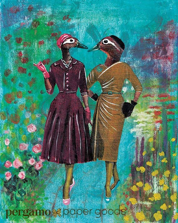 Duck Ladies Art Print - Out of the Blue