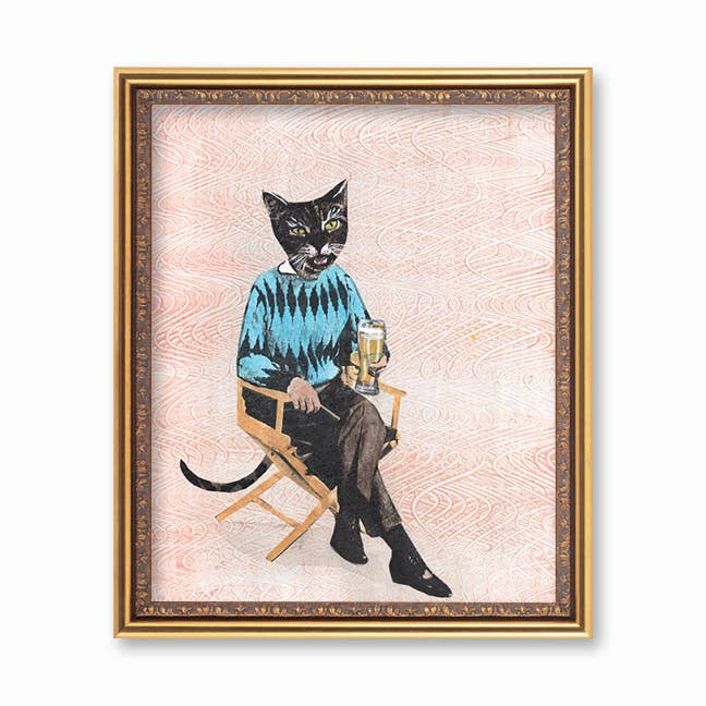 Beer Cat Art Print - Out of the Blue