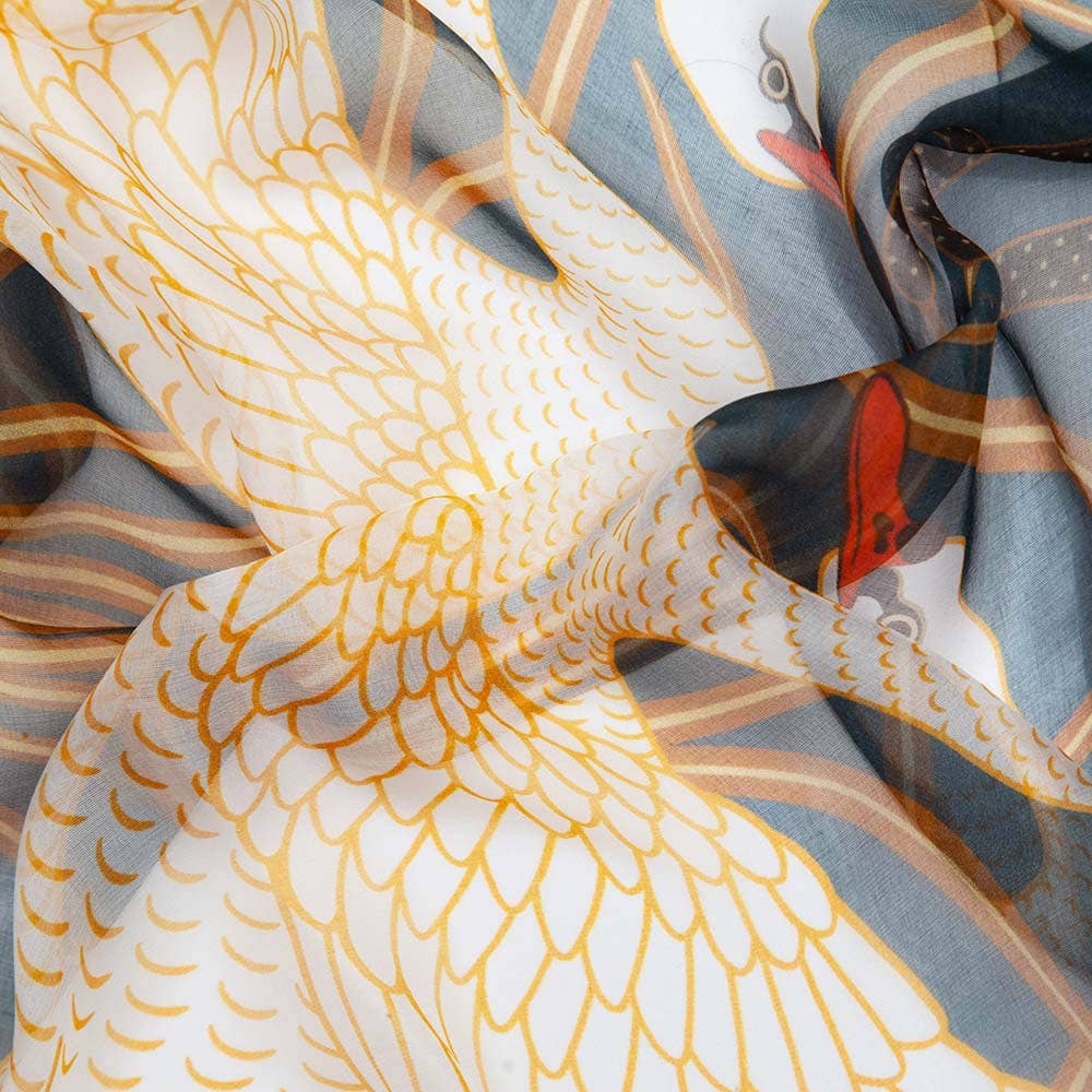Swan Silk Scarf - Out of the Blue