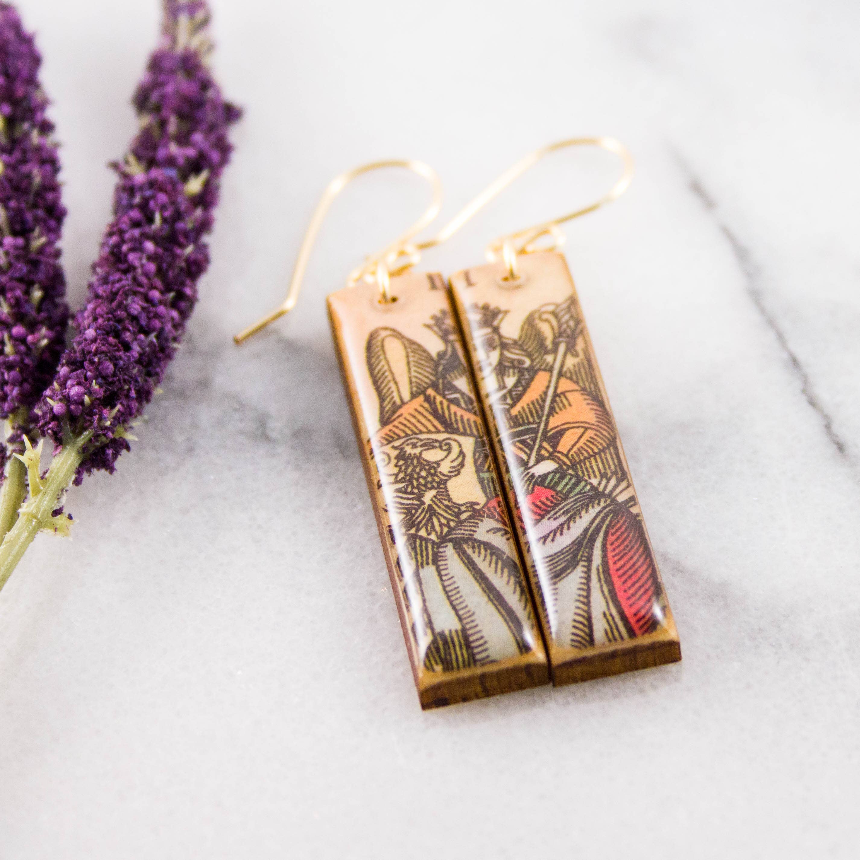 Italian Tarot Card Earrings- The Empress - Out of the Blue