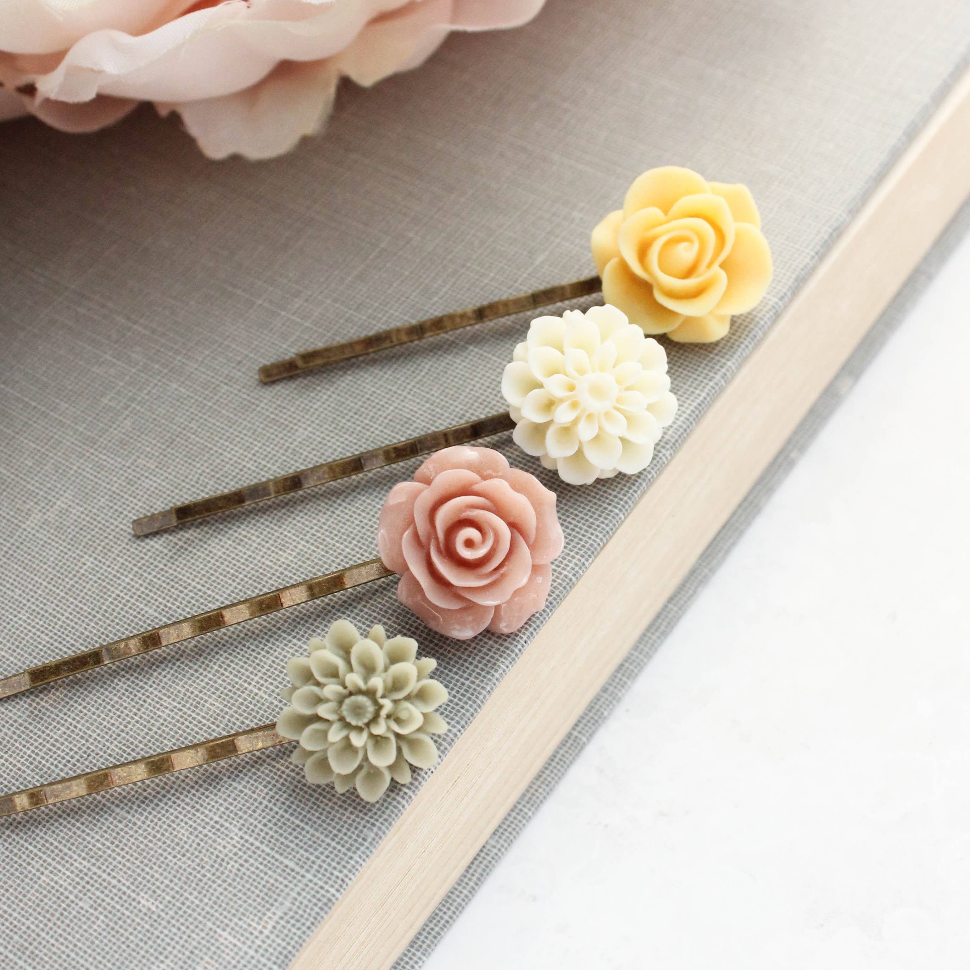 Flower Bobby Pins - Out of the Blue