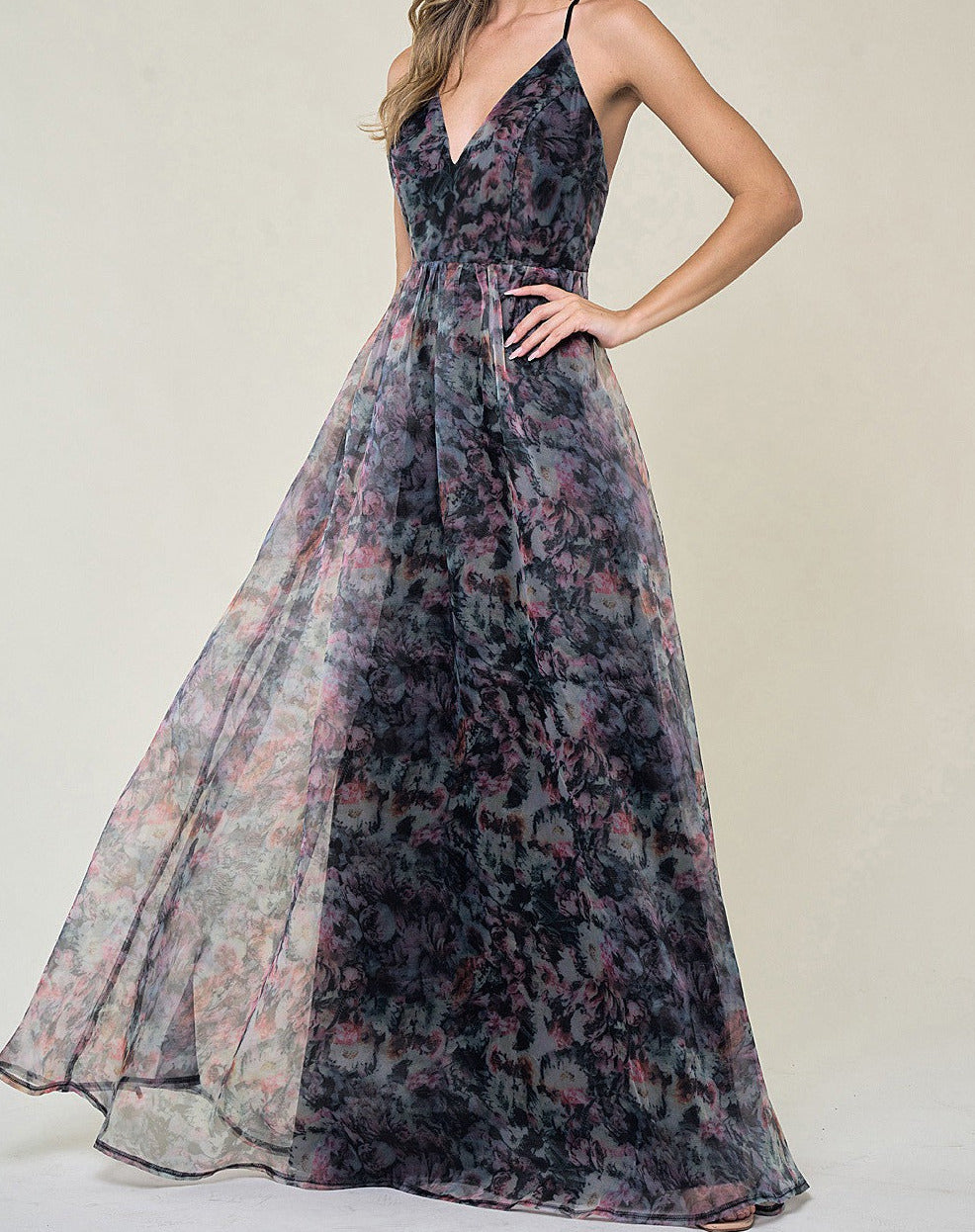 Dark Floral Maxi - Out of the Blue