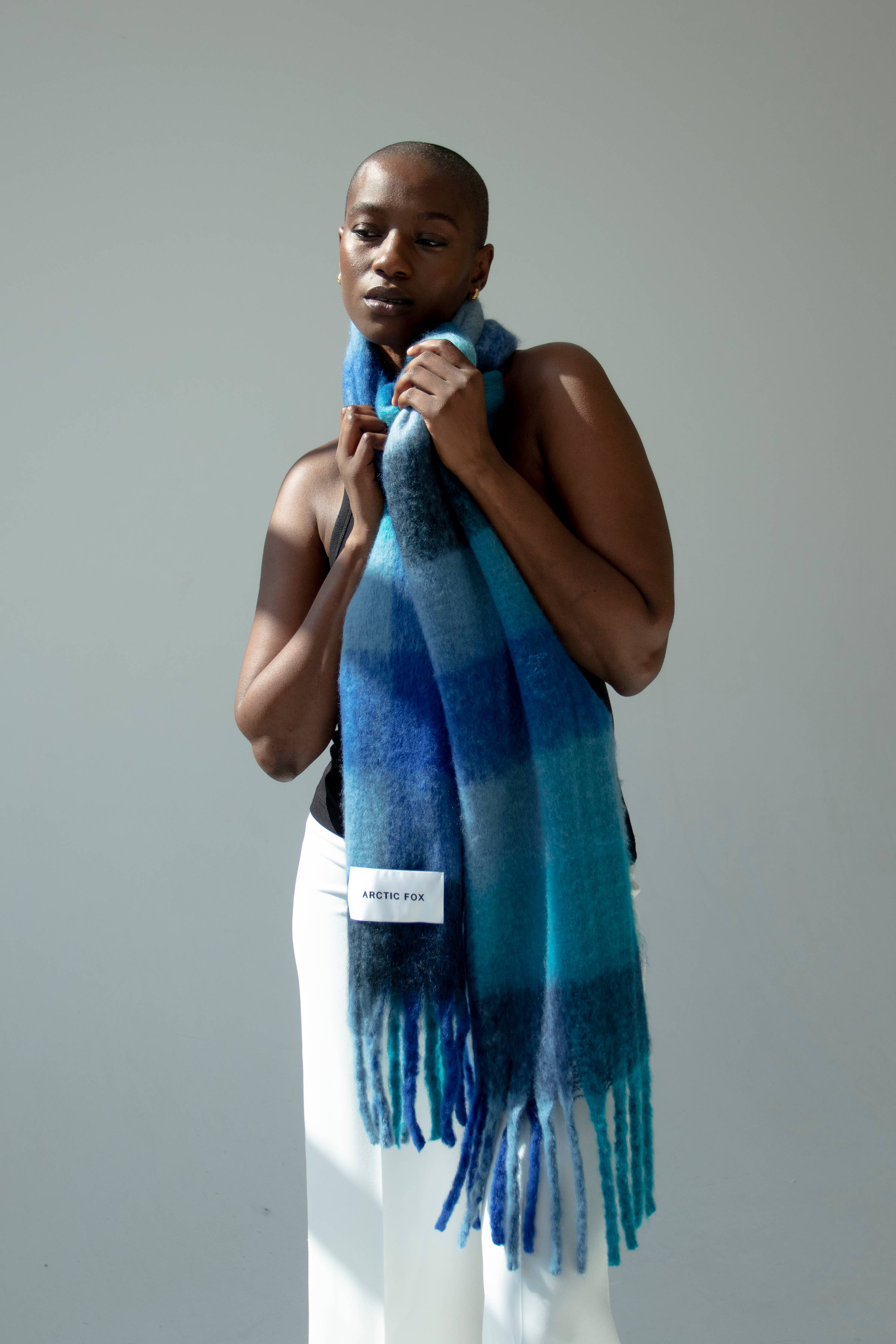 The Reykjavik Scarf - Blue Check - AW23 - Out of the Blue