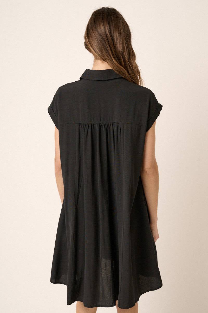 Pleated Shirt Dress - Out of the Blue