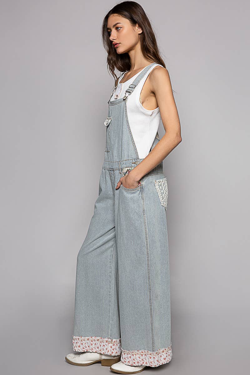 Floral patches overalls