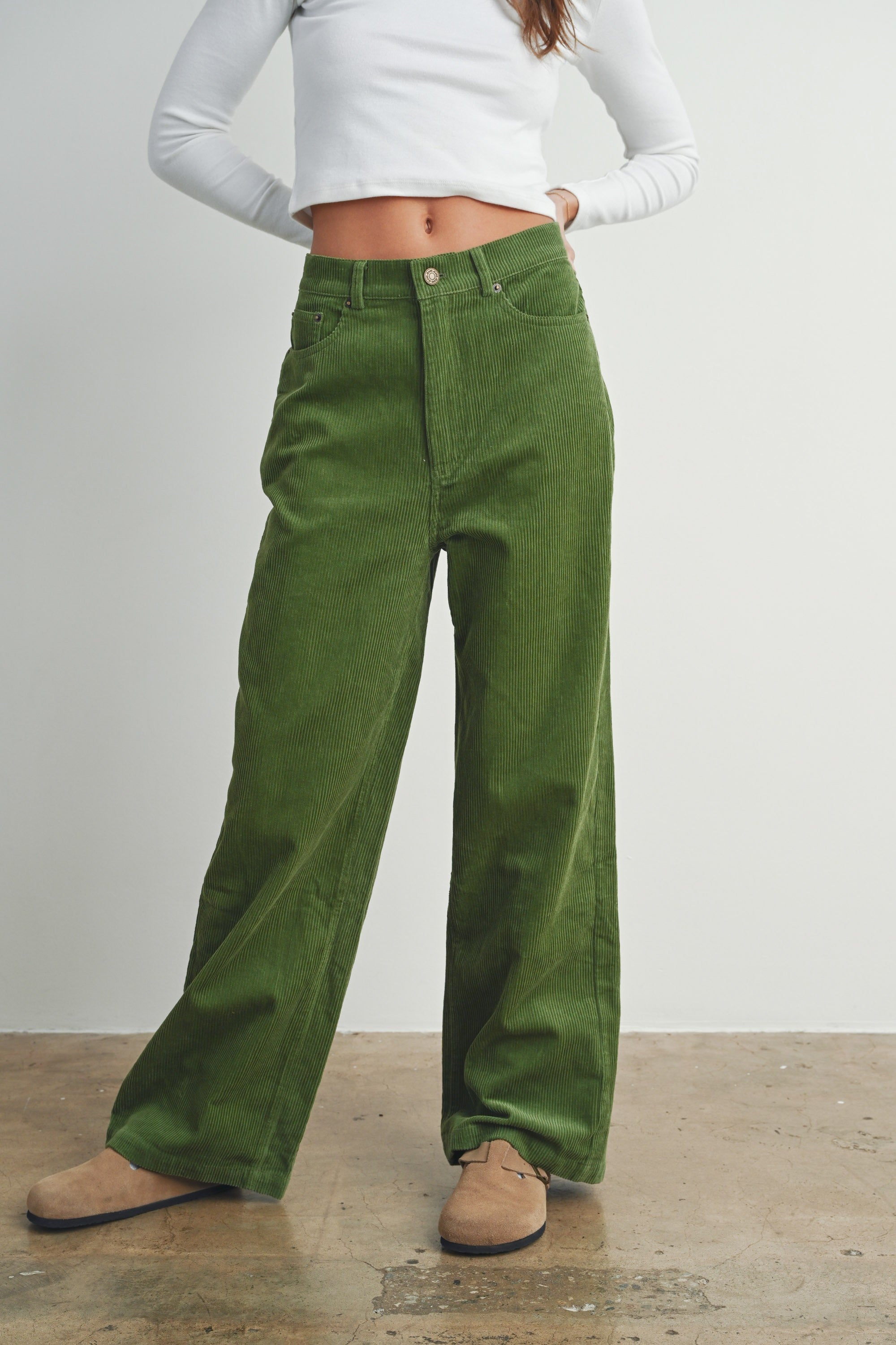 Green Corduroy Pants - Out of the Blue