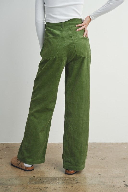 Green Corduroy Pants - Out of the Blue
