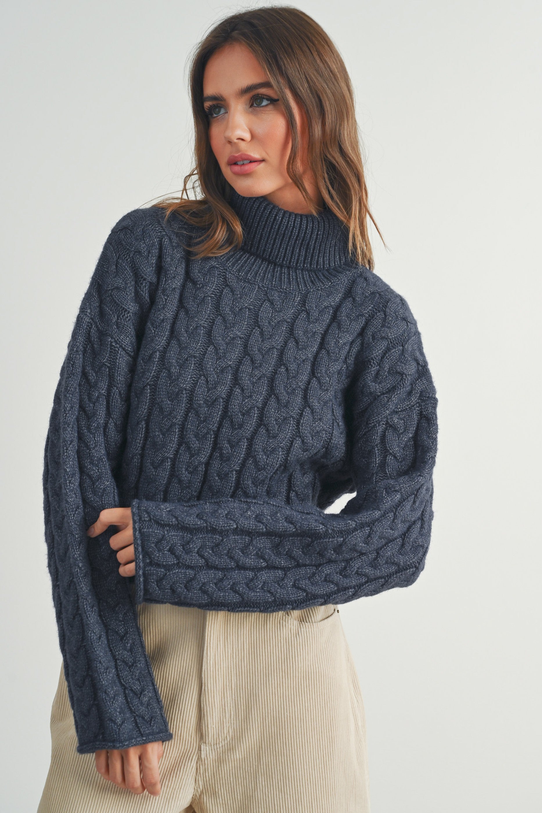 Braided Turtleneck - Out of the Blue