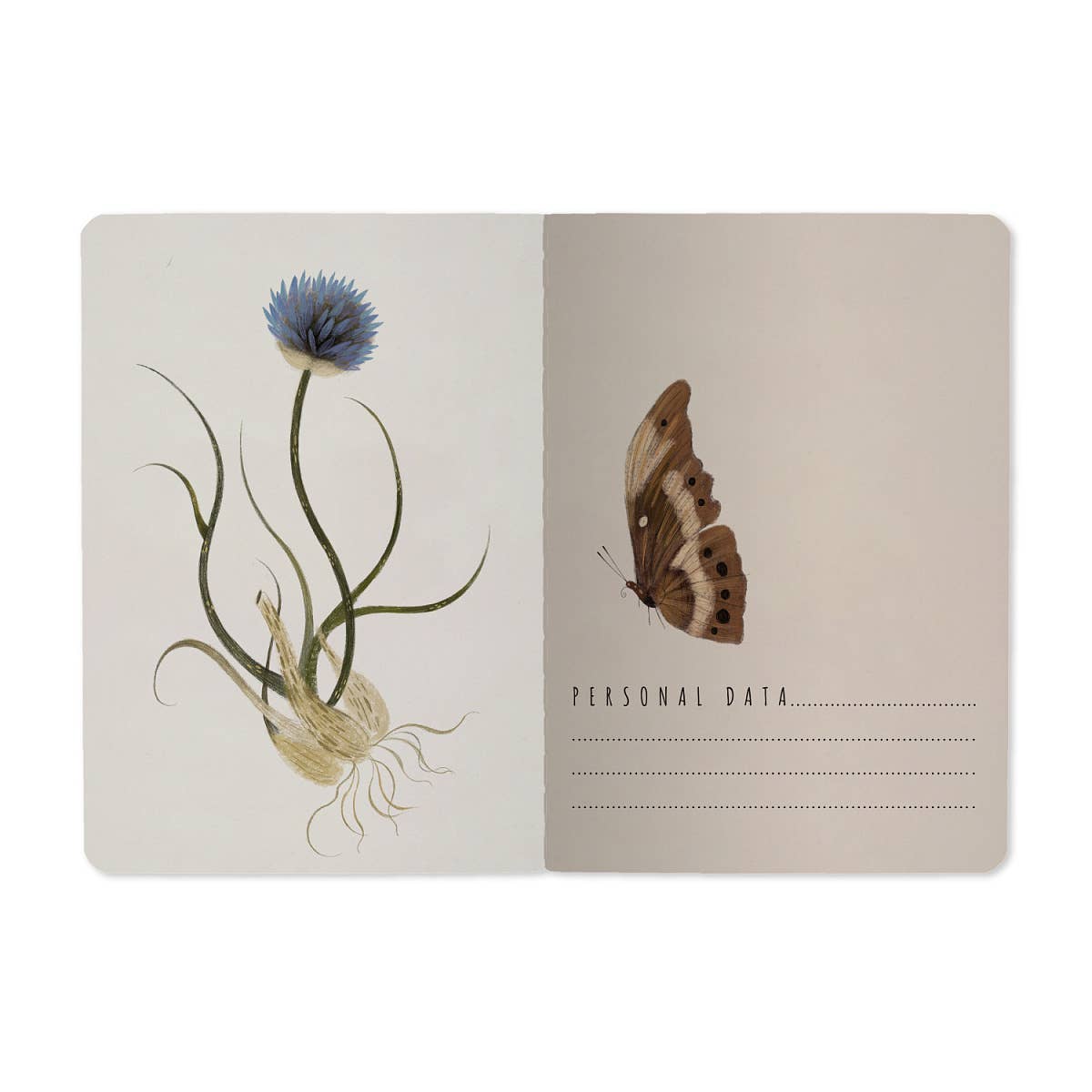 A6 Passport Notebook -  Symmetrical Flora - Out of the Blue