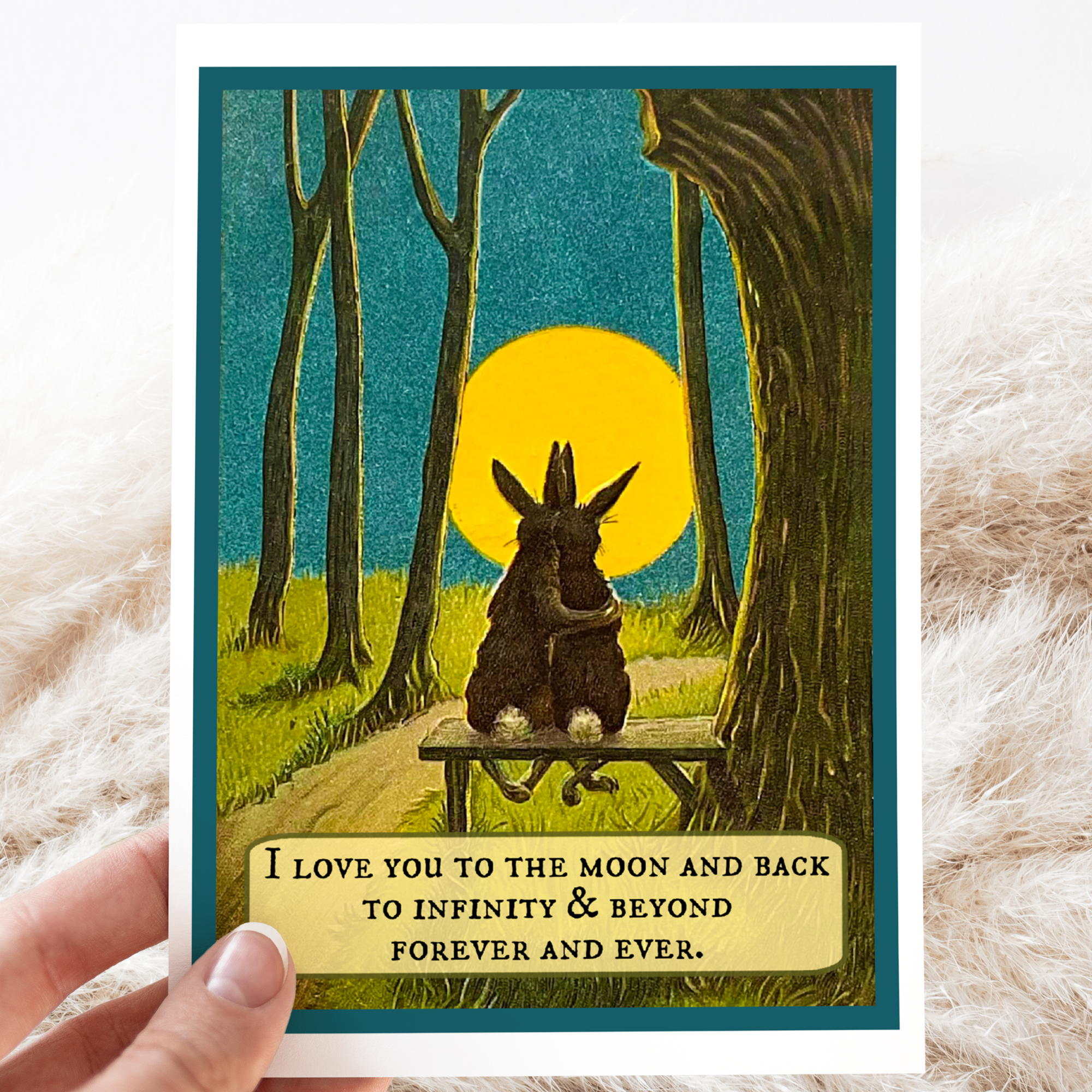 Greeting Card. I Love You To The Moon And Back To Infinity.. - Out of the Blue