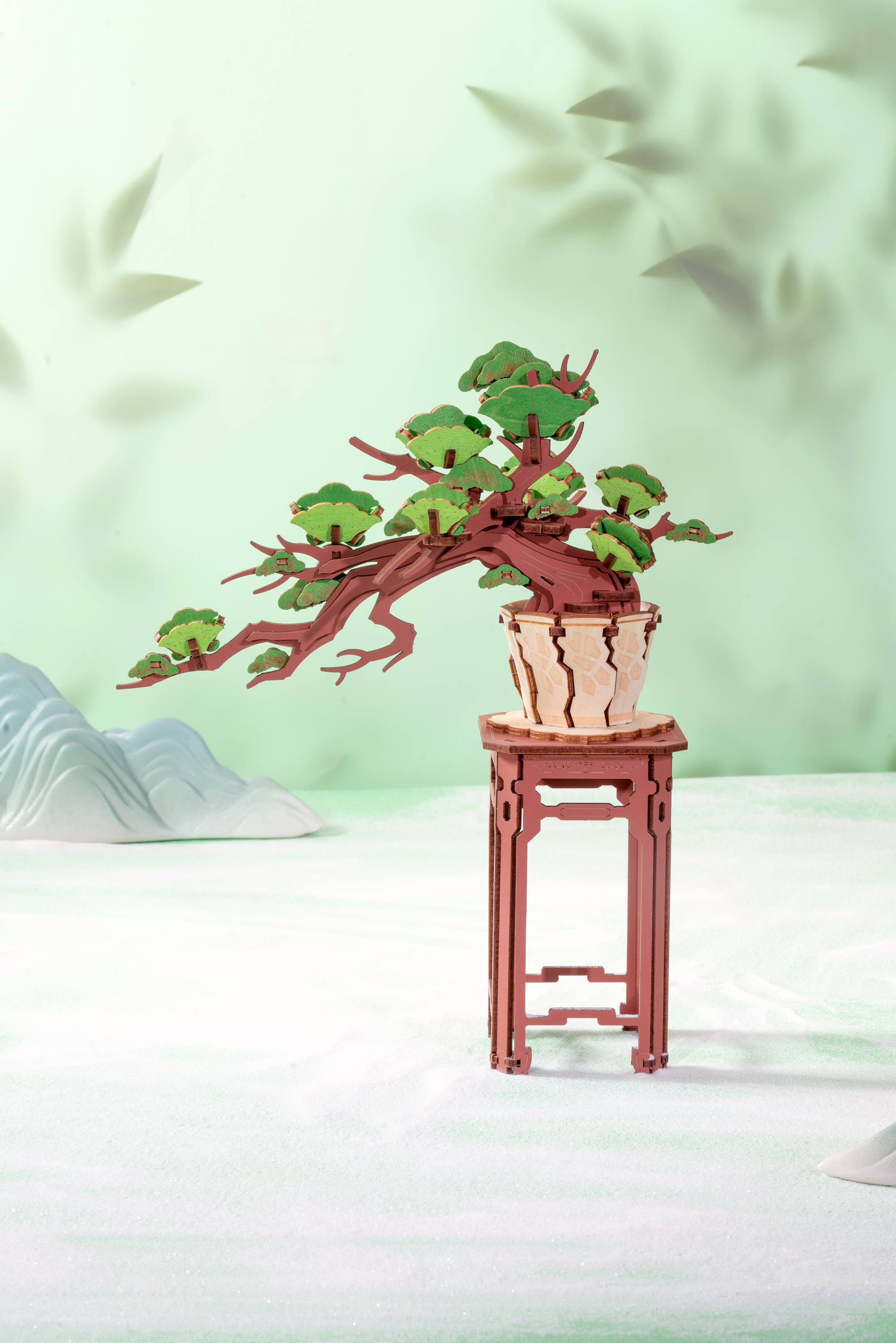 Modern Wooden Puzzle: Evergreen Pine Bonsai - Out of the Blue