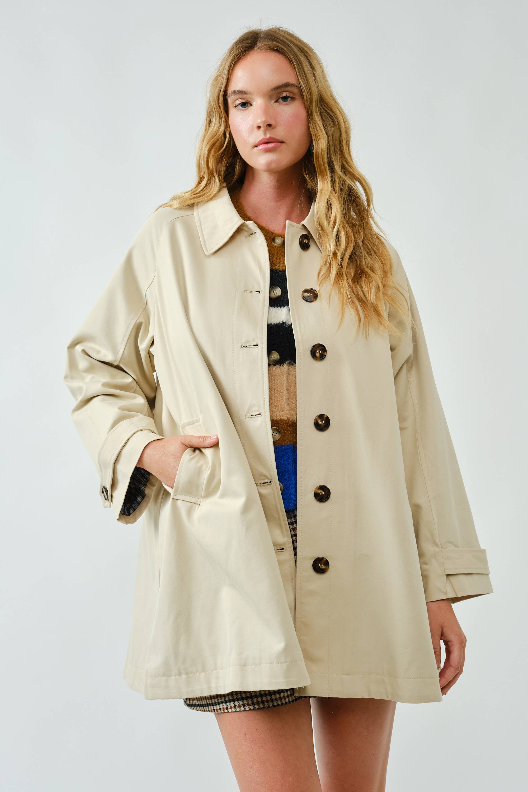 A LINE TRENCH COAT - Out of the Blue
