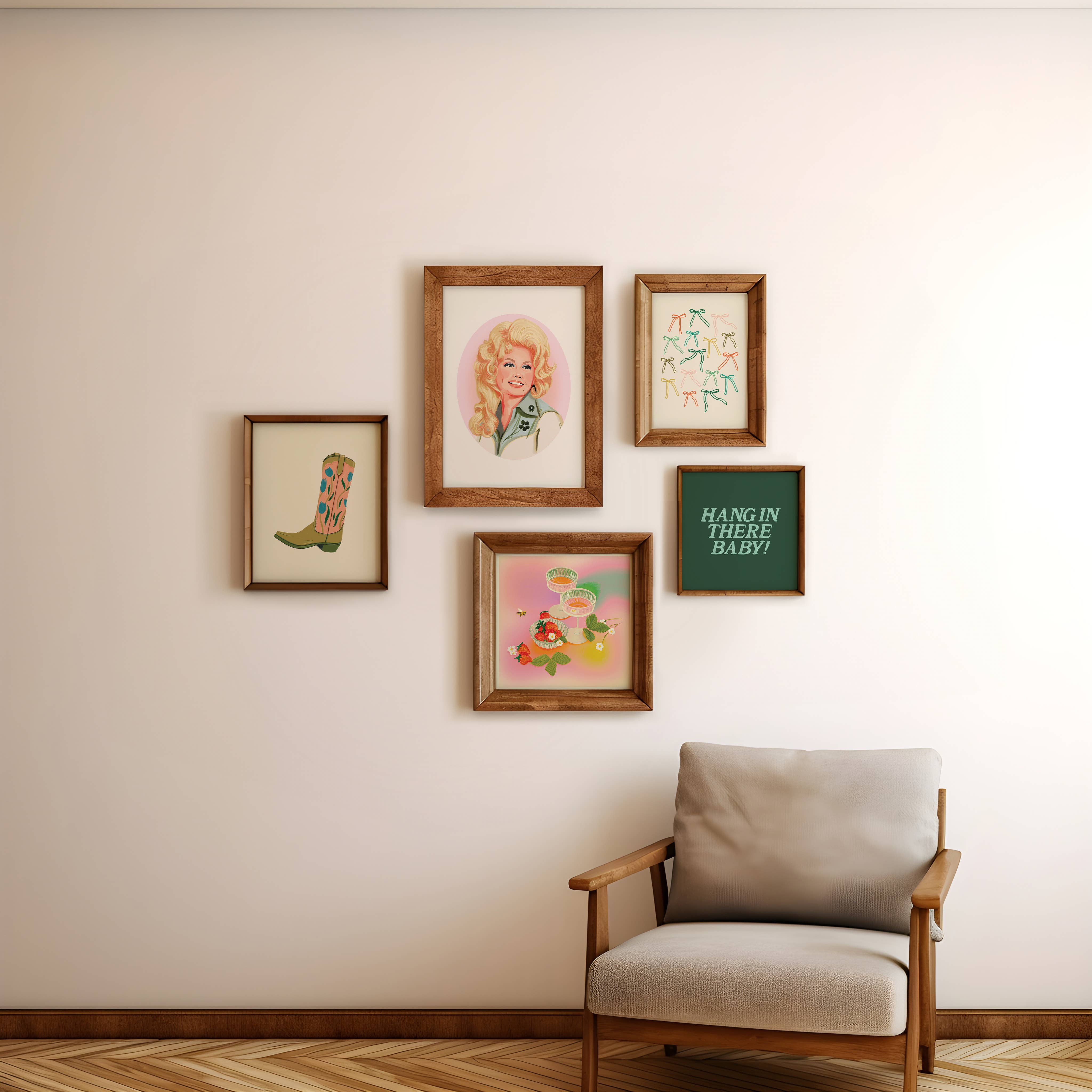 Strawberry Rainbow Cocktail Art Print - Out of the Blue
