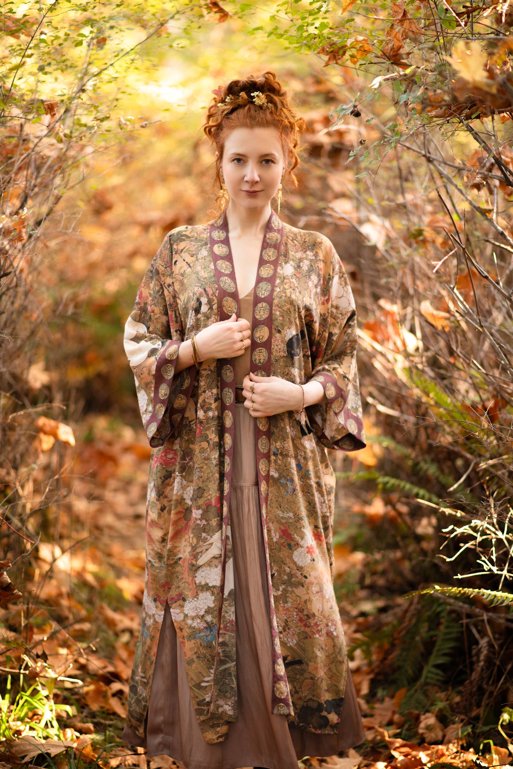 Dreamweaver Bamboo  Duster Robe with Zodiac Signs - Out of the Blue