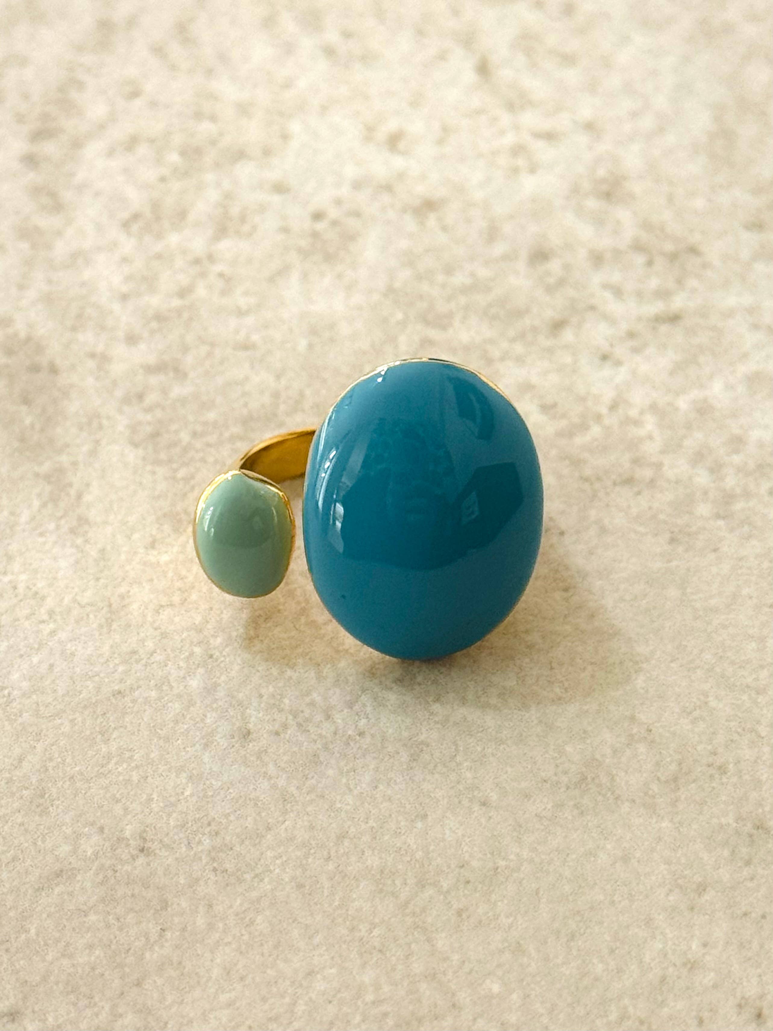 Morris Stainless Enamel Ring - Out of the Blue