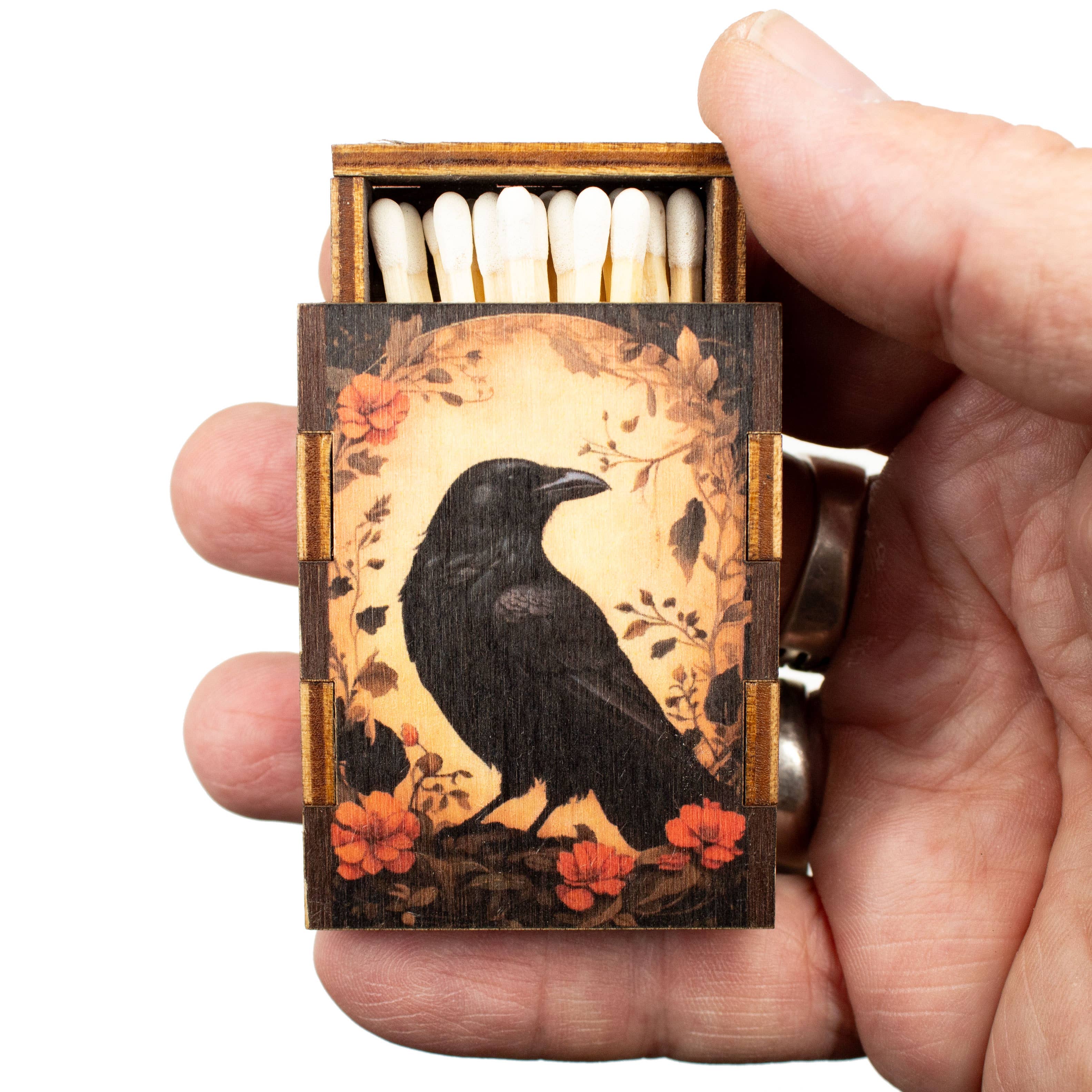Matches • Raven Wooden Matchbox • Home Decor for Candles - Out of the Blue
