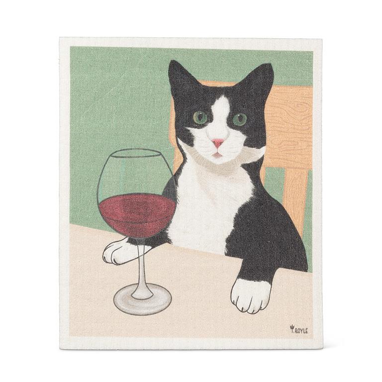 Cat with Wine Eco-Cloth - Out of the Blue