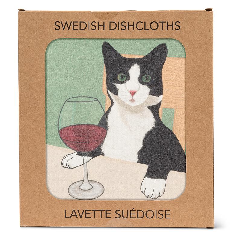 Cat with Wine Eco-Cloth - Out of the Blue