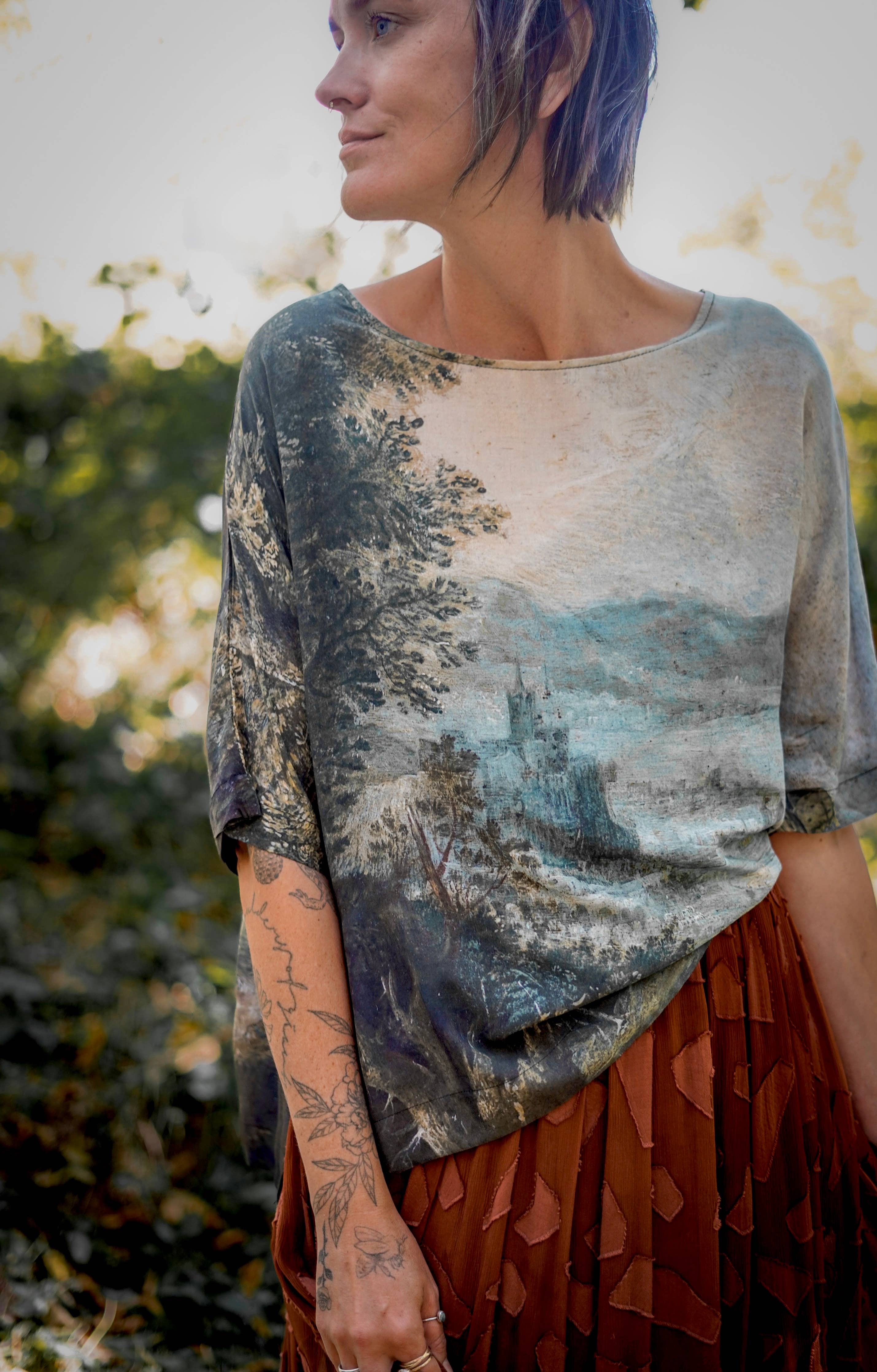 Castles In The Air Tee Luxe Bamboo Tunic Shirt: S/M (4-8) - Out of the Blue