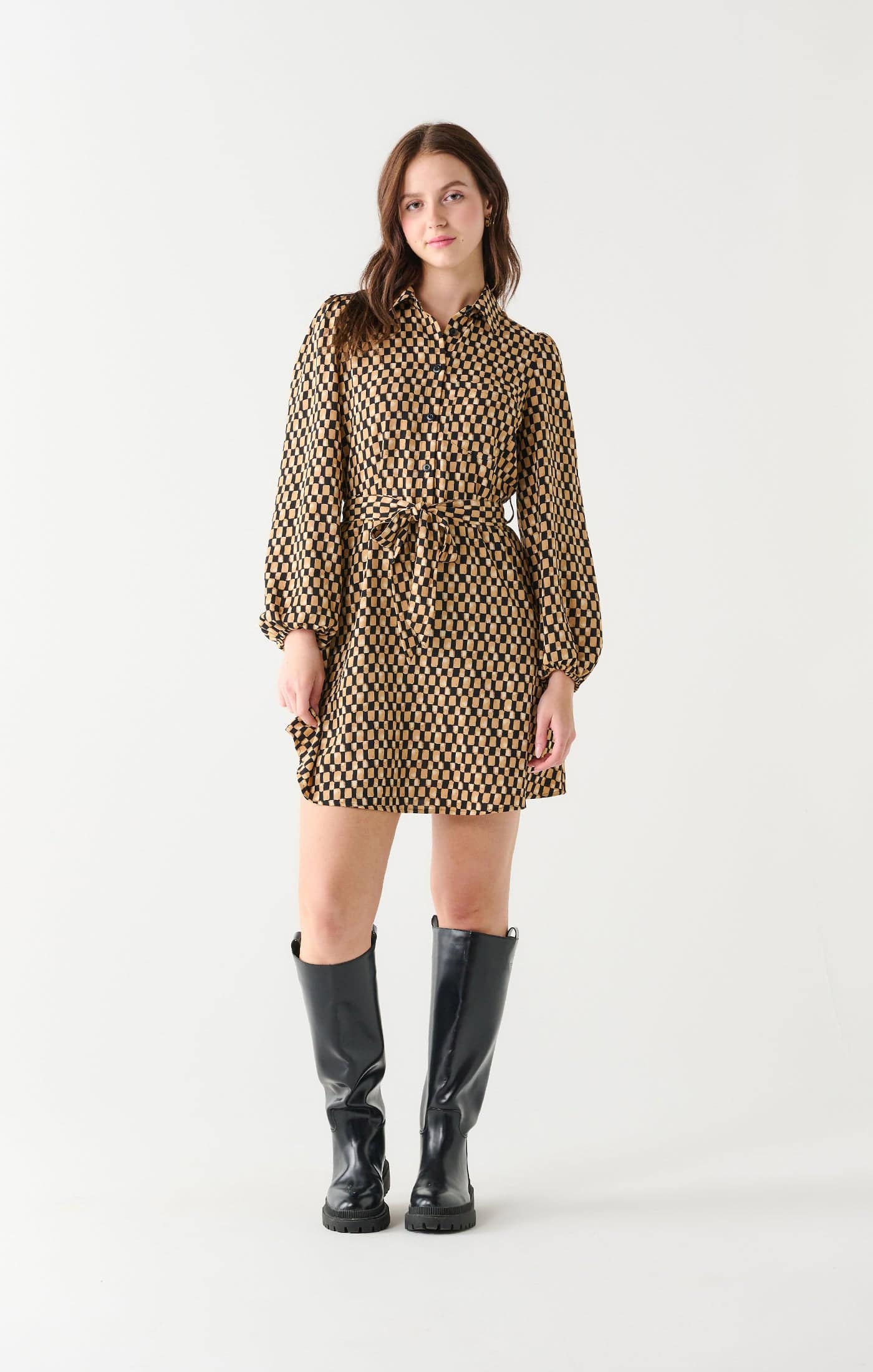 Geo Shirt Dress - Out of the Blue