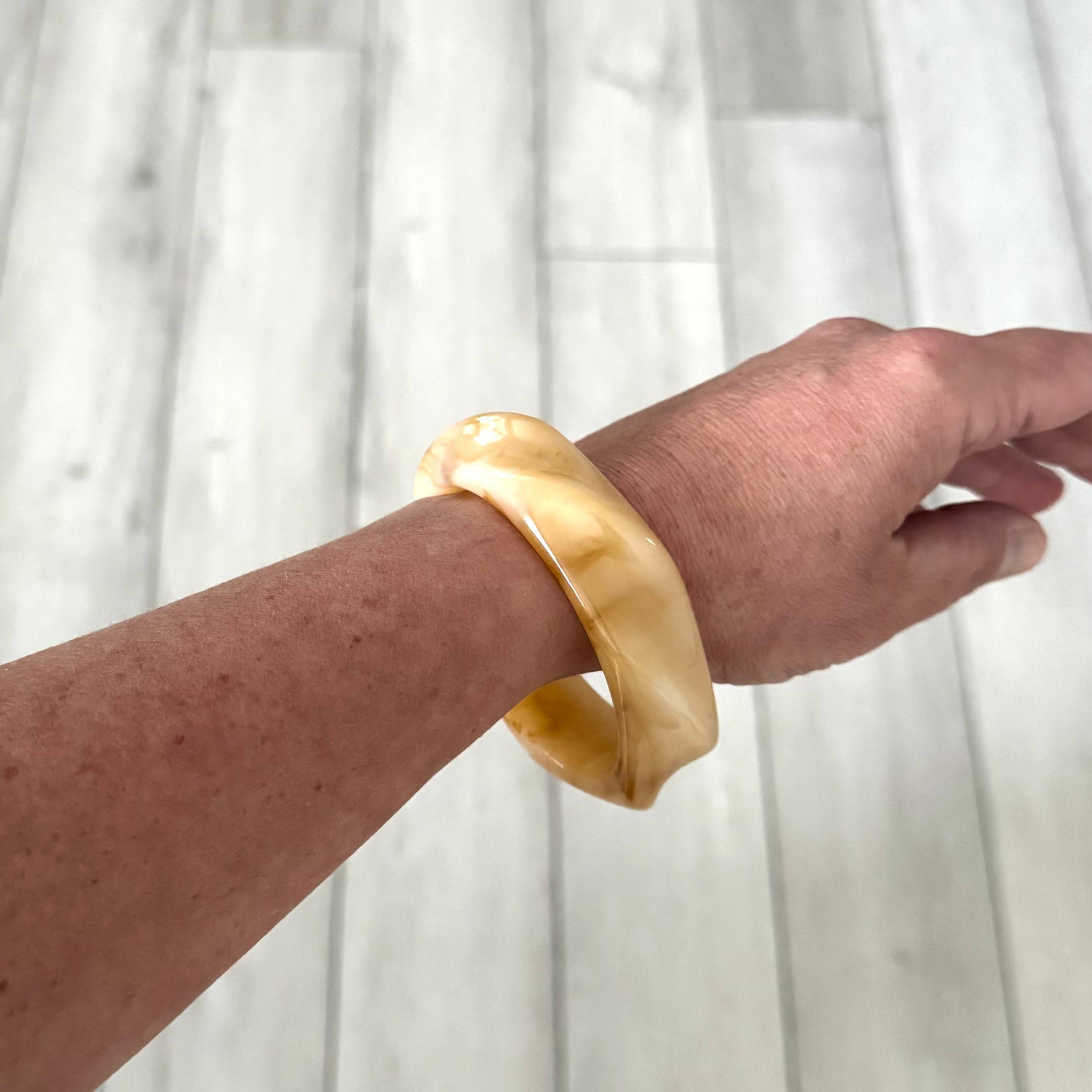 Acrylic Wave Bangle Jewellery Honey - Out of the Blue