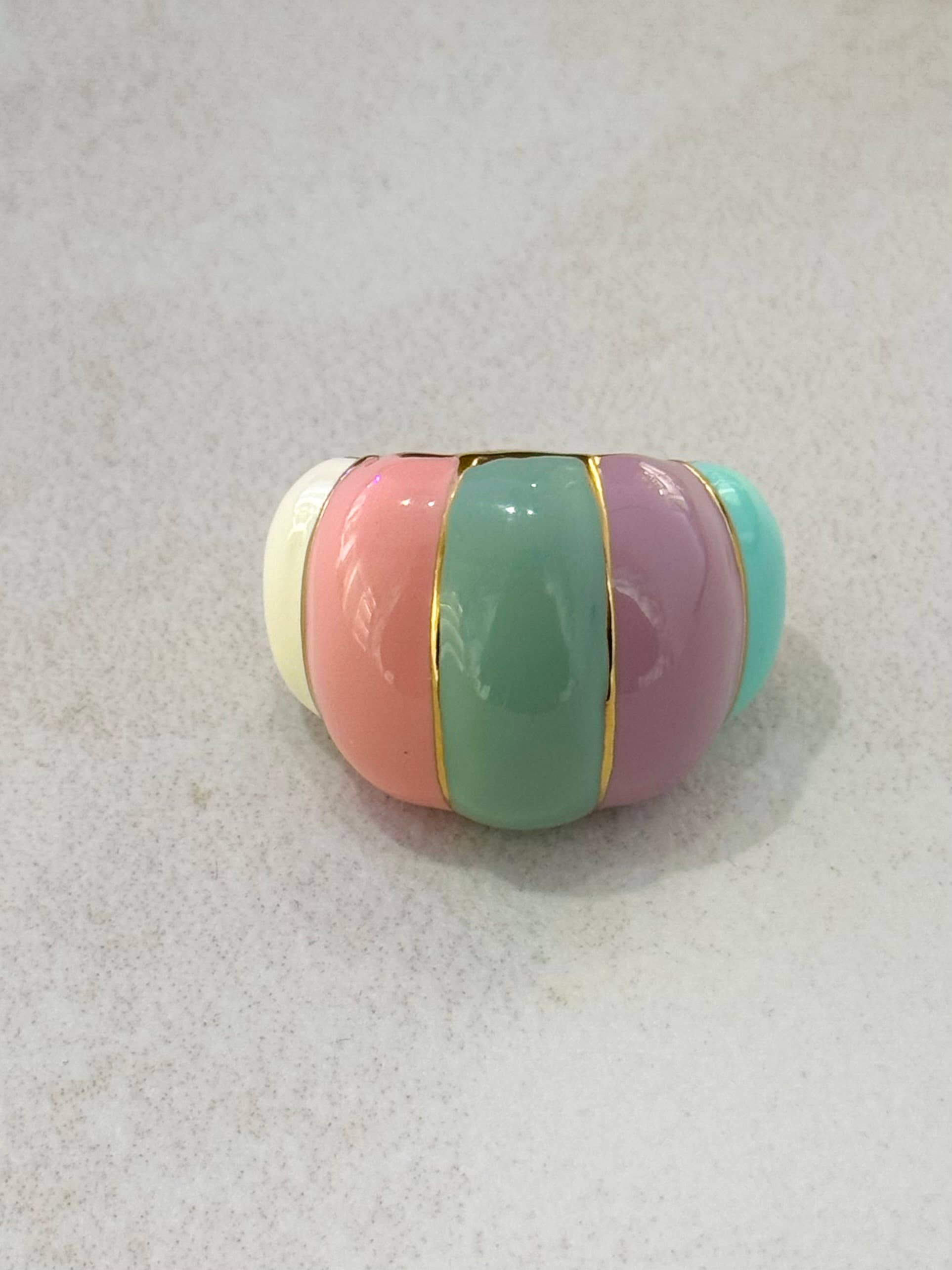 Pumpkin Adjustable Stainless Steel Enamel Ring - Out of the Blue