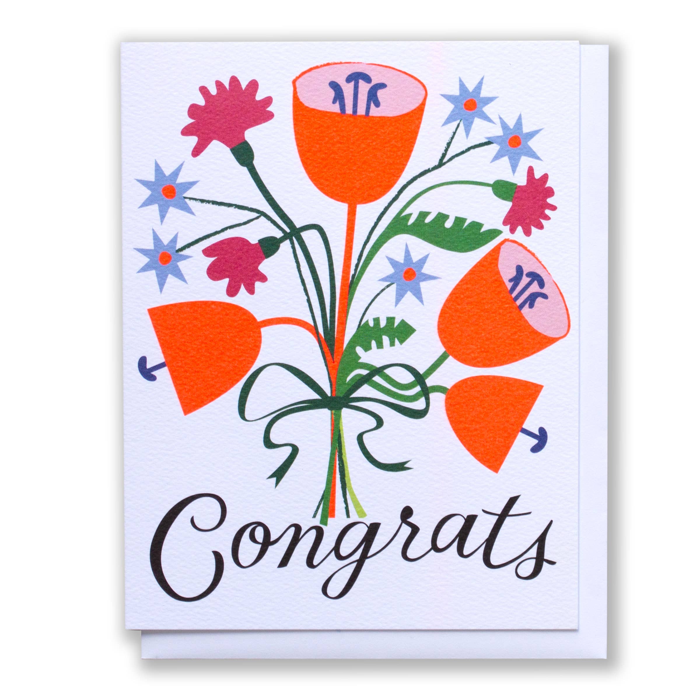 Bouncy Floral Congrats Card - Out of the Blue