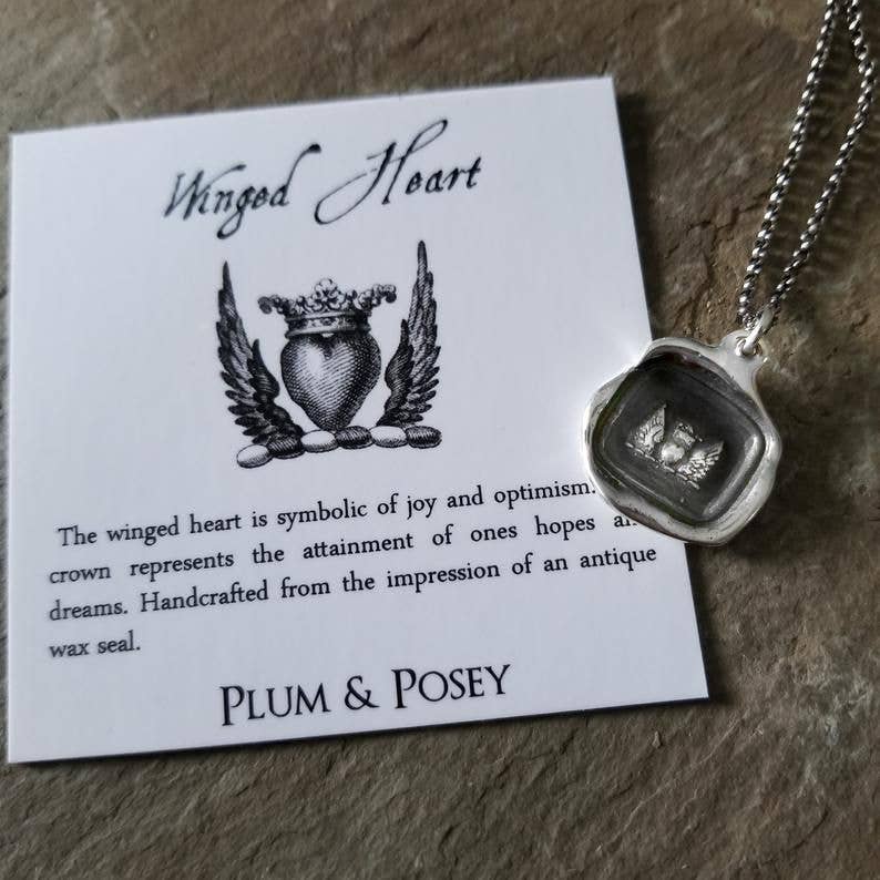 Winged Heart - Wax Seal Necklace