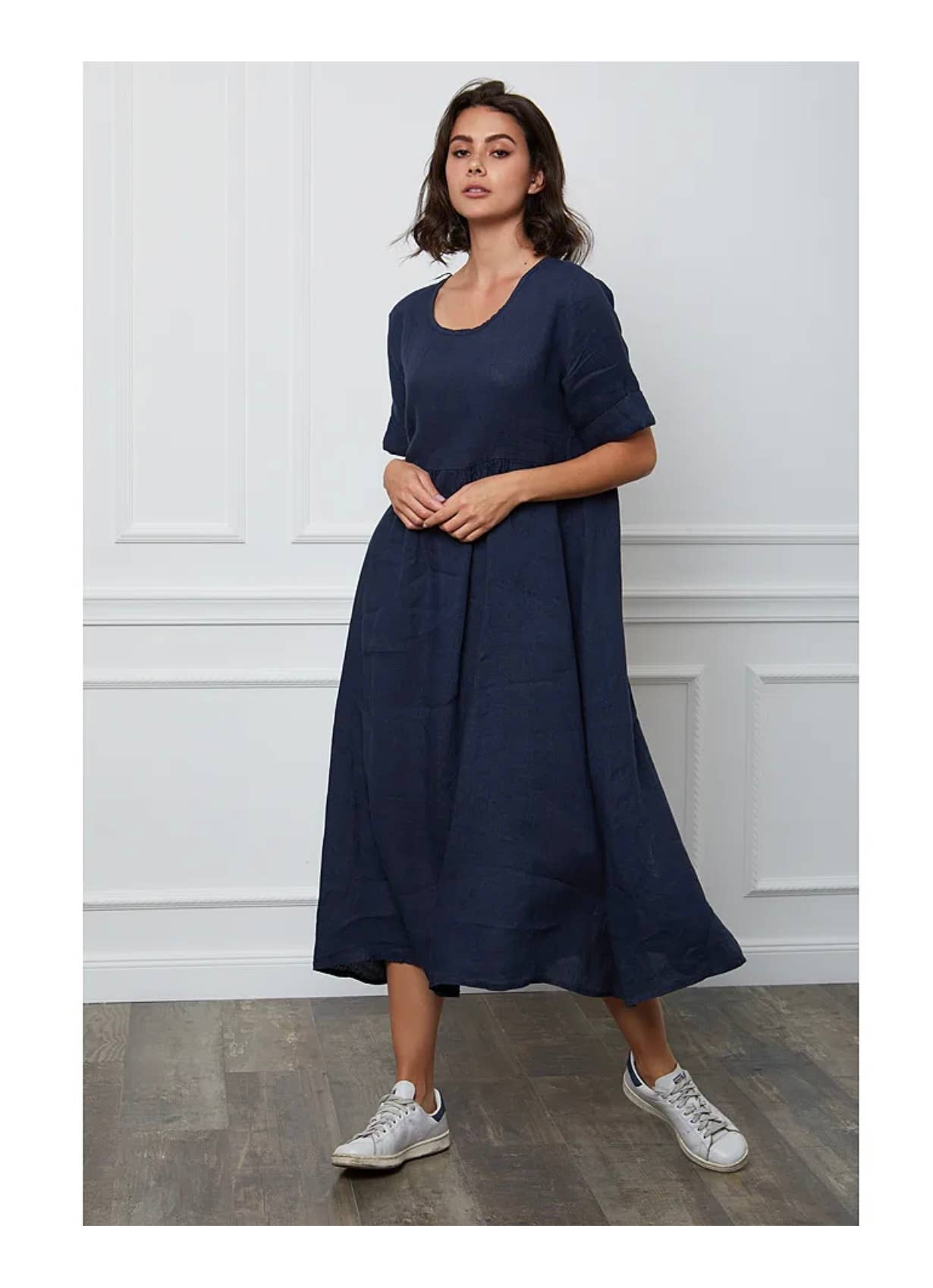 Sara Maxi Linen Dress - Out of the Blue