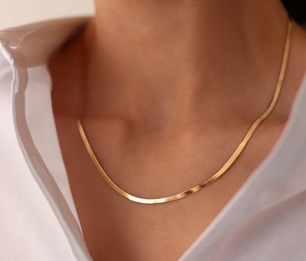 Wheat Flat Chain Necklace - Out of the Blue