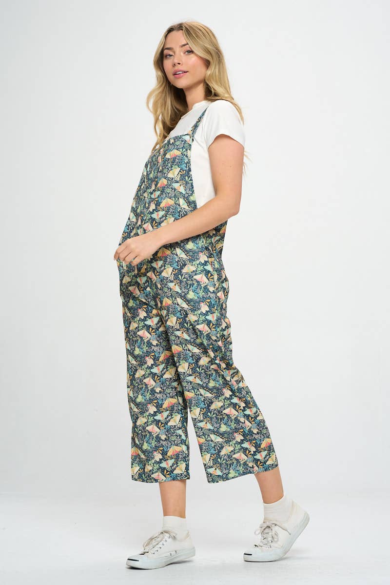MOTH PRINT OVERALLS WITH POCKETS - Out of the Blue