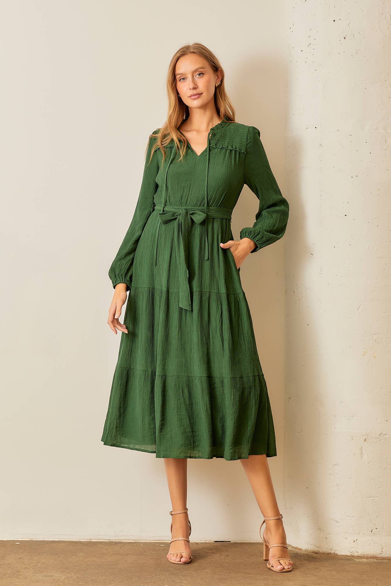 Winter Green Midi Dress