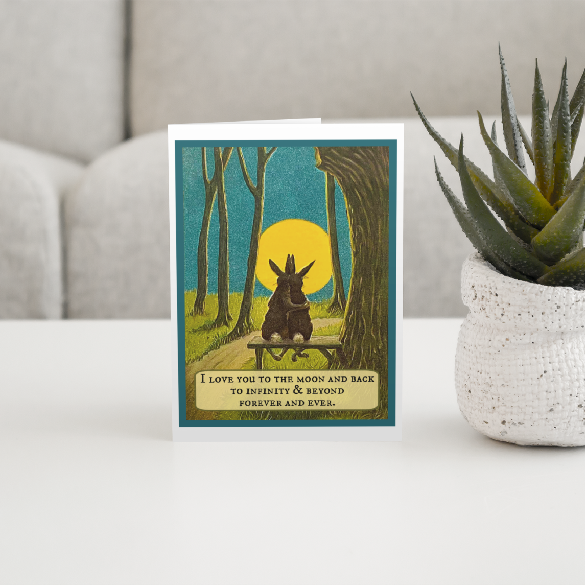Greeting Card. I Love You To The Moon And Back To Infinity.. - Out of the Blue