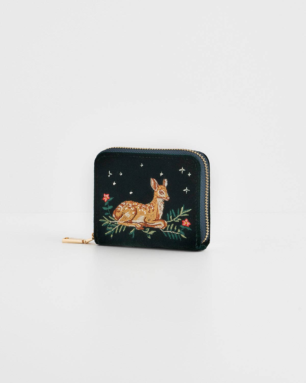 Fawn Embroidered Small Wallet