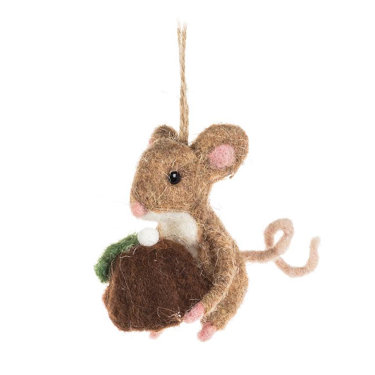 Mouse with Christmas Pudding