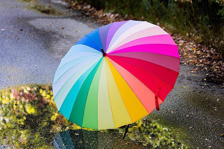 Colour Wheel Umbrella - Out of the Blue