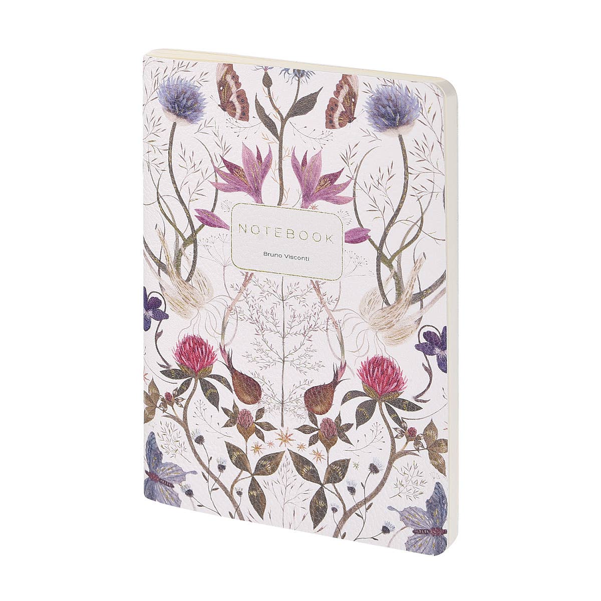 Vegan Leather A5 Notebook - Symmetrical Flora  - Out of the Blue