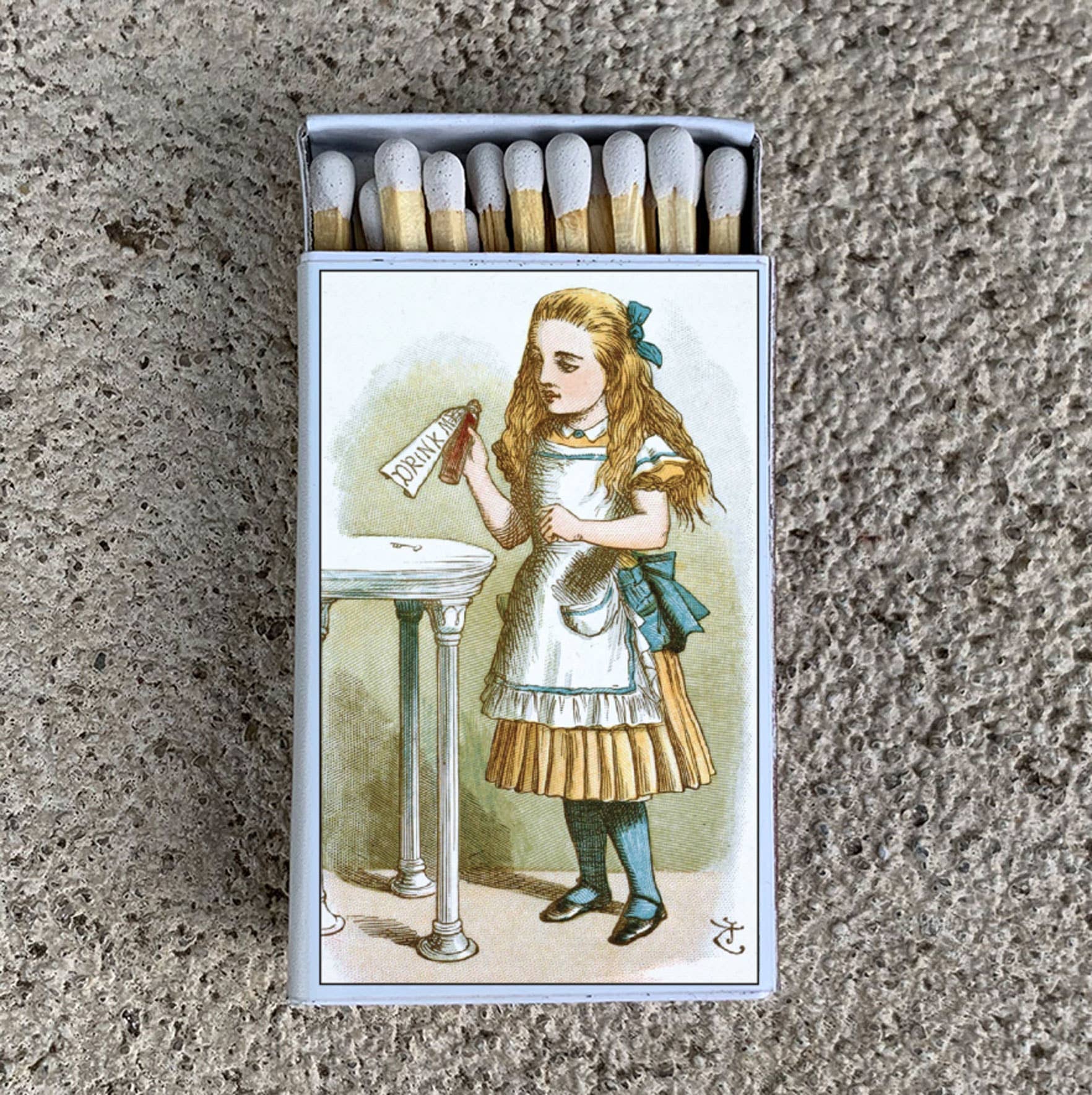 Alice in Wonderland & Drink Me Bottle Matchbox • Candle Acc